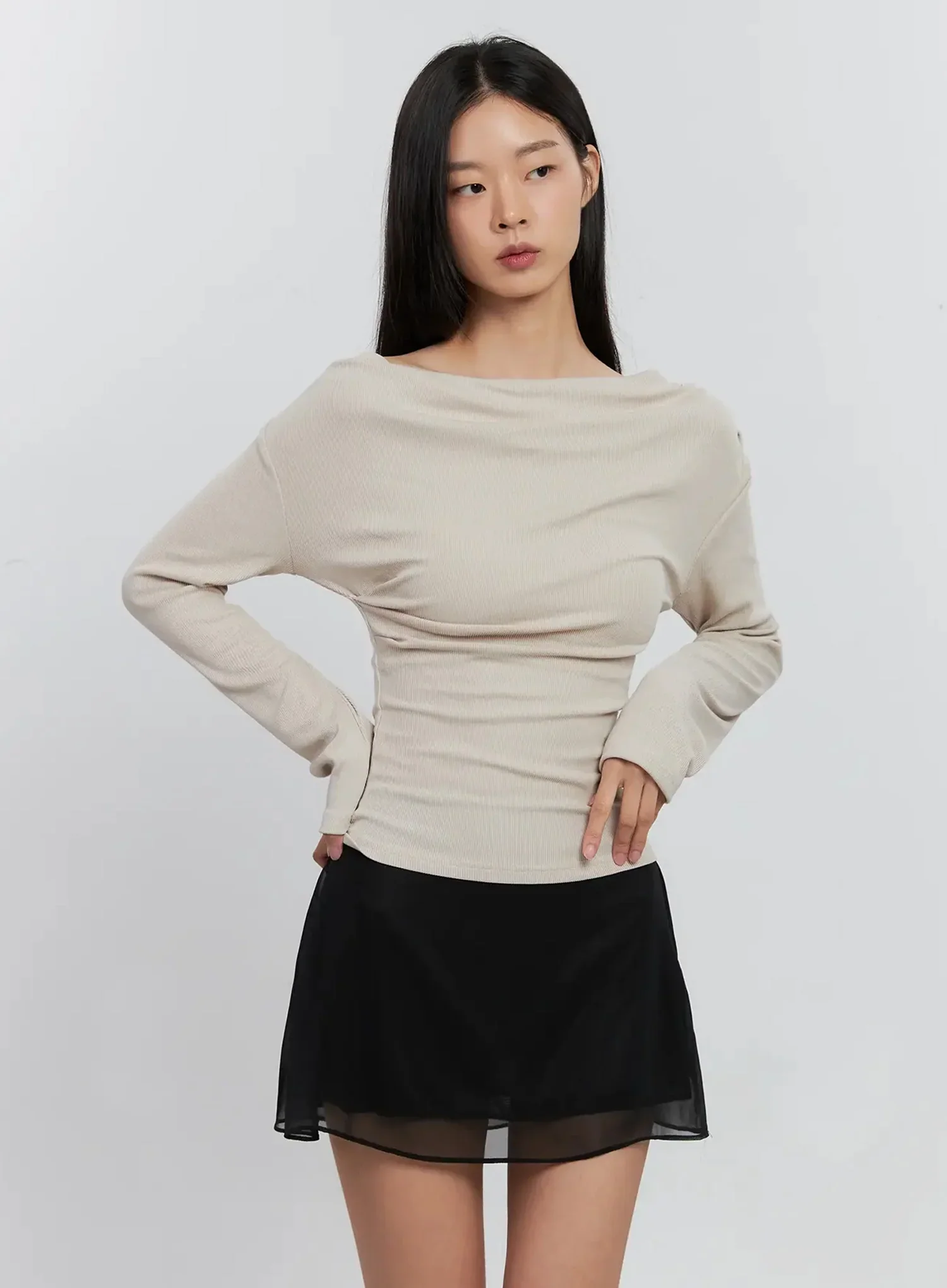 Asymmetric Long Sleeve Top IS516 - Image 3