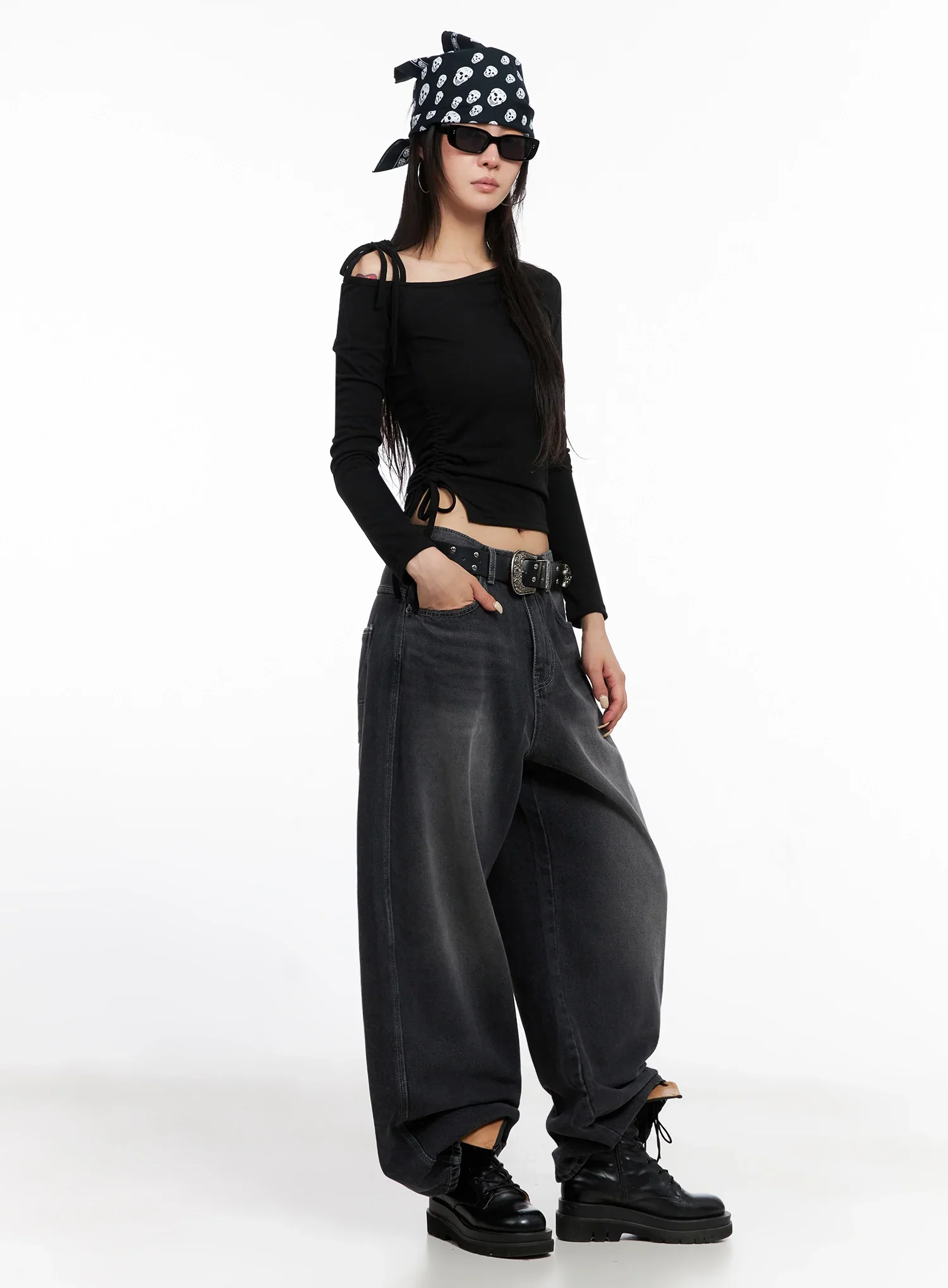 Asymmetric Off-Shoulder Long Sleeve Top IS515 - Image 10