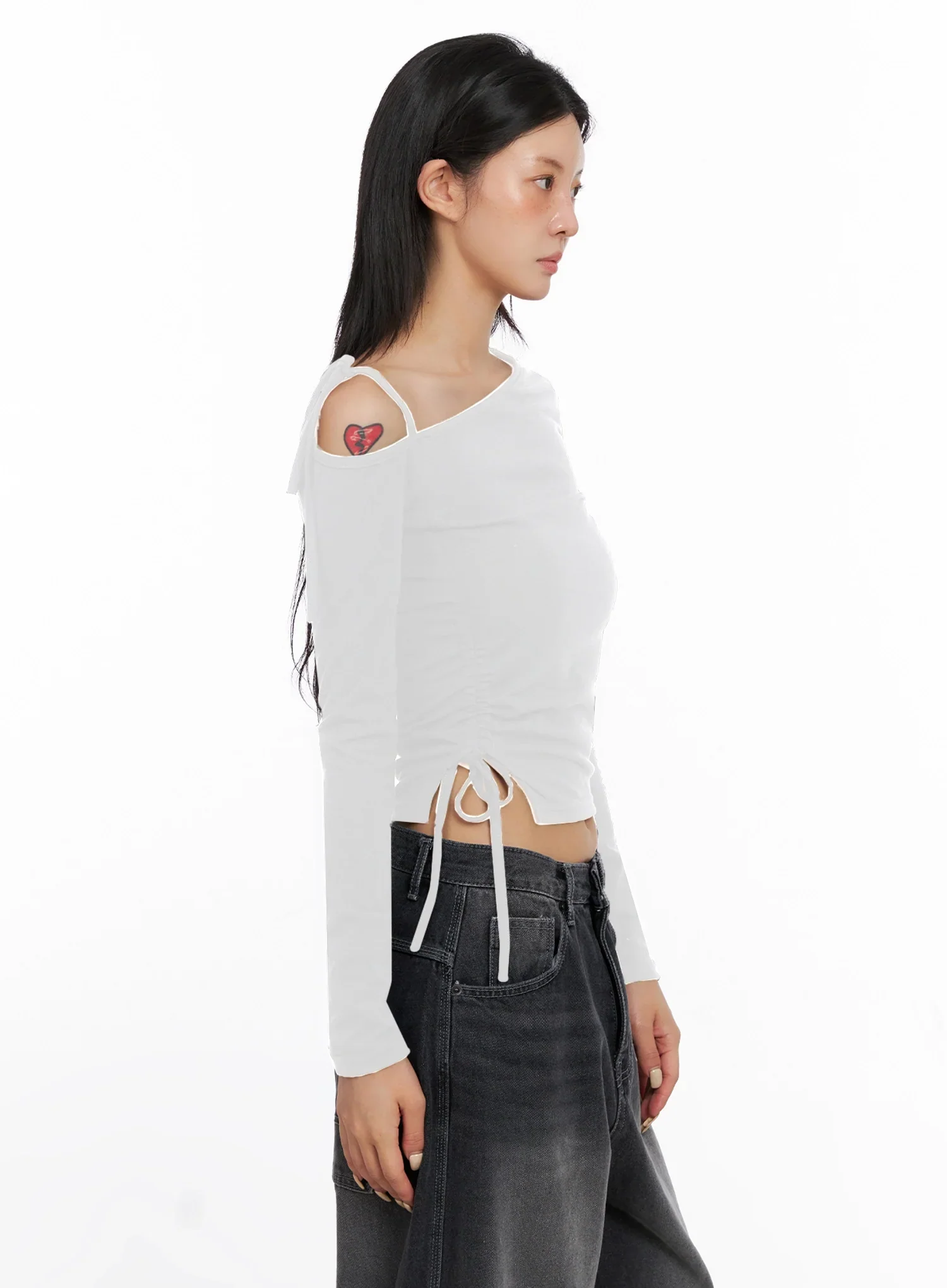 Asymmetric Off-Shoulder Long Sleeve Top IS515 - Image 11