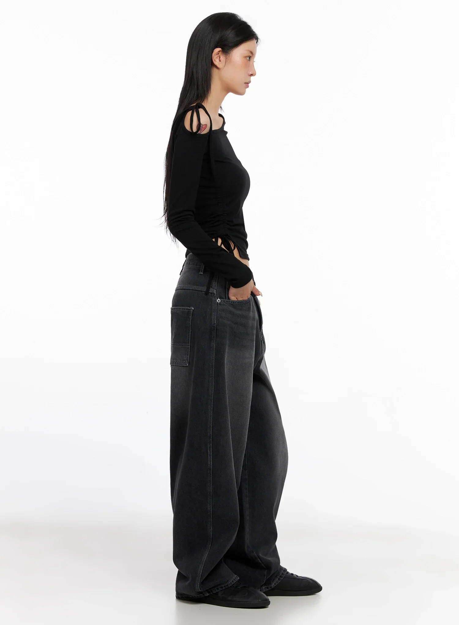 Asymmetric Off-Shoulder Long Sleeve Top IS515 - Image 8