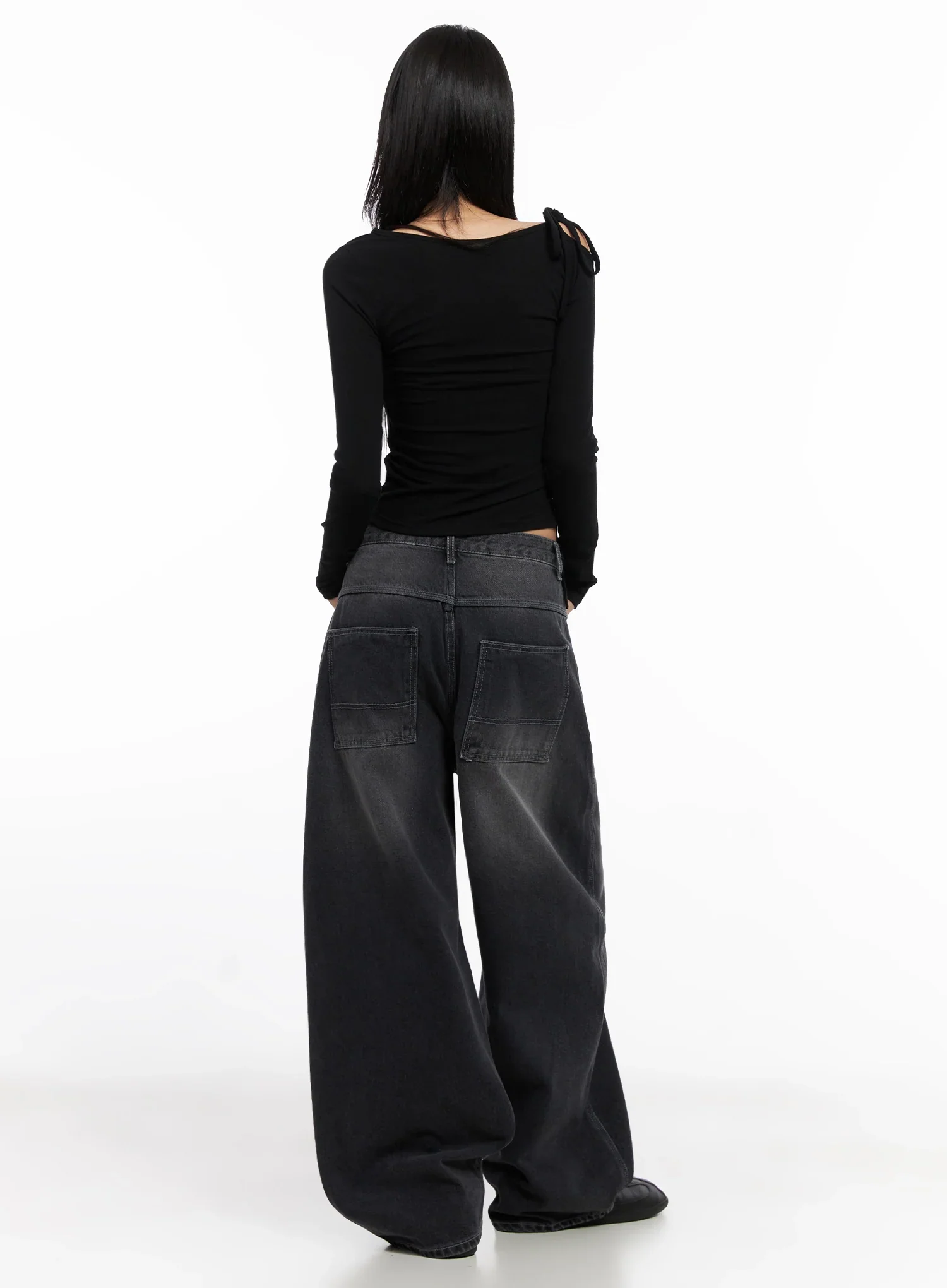 Asymmetric Off-Shoulder Long Sleeve Top IS515 - Image 9