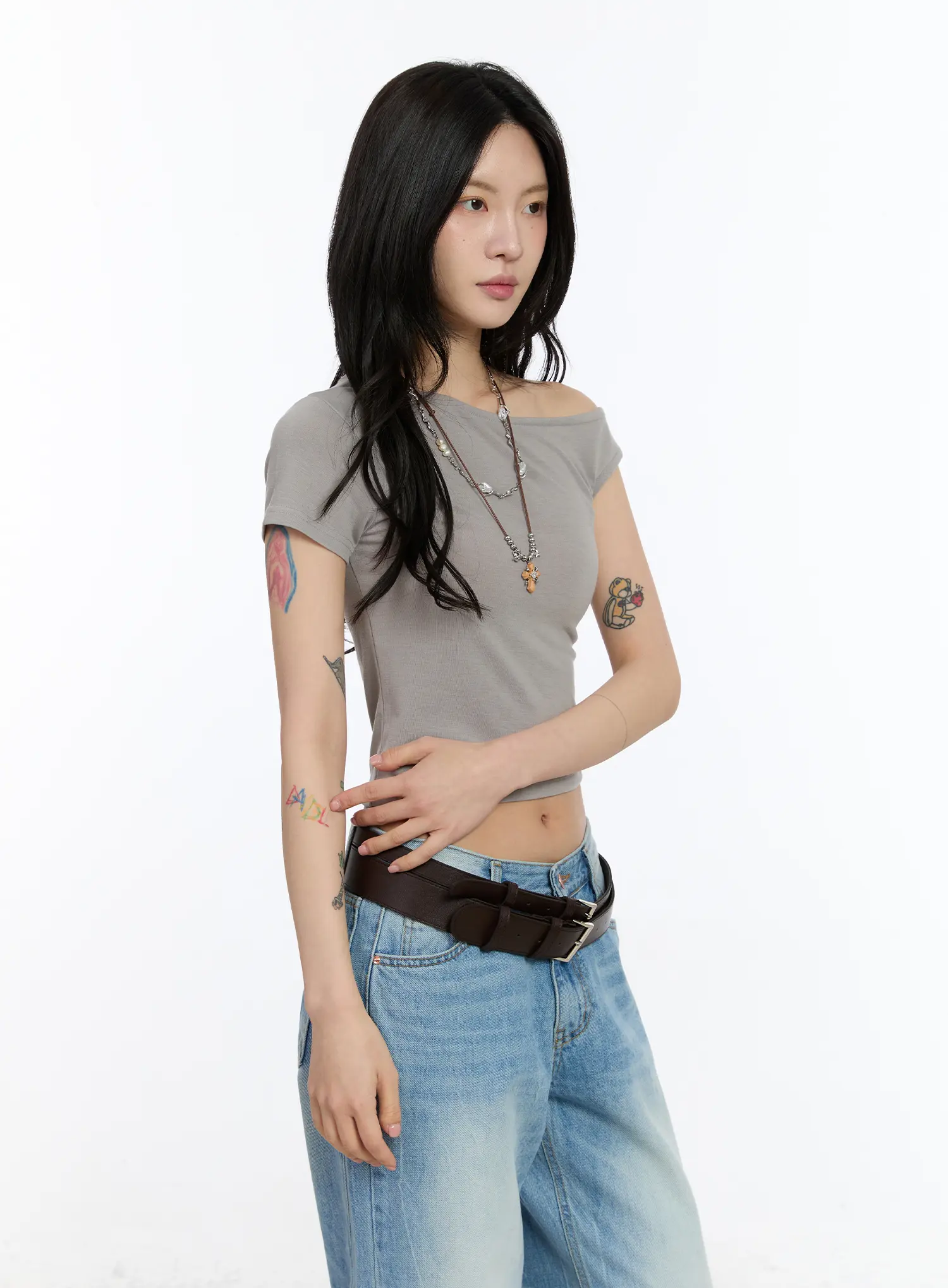 Asymmetric Off-Shoulder Tee CA508 - Image 6