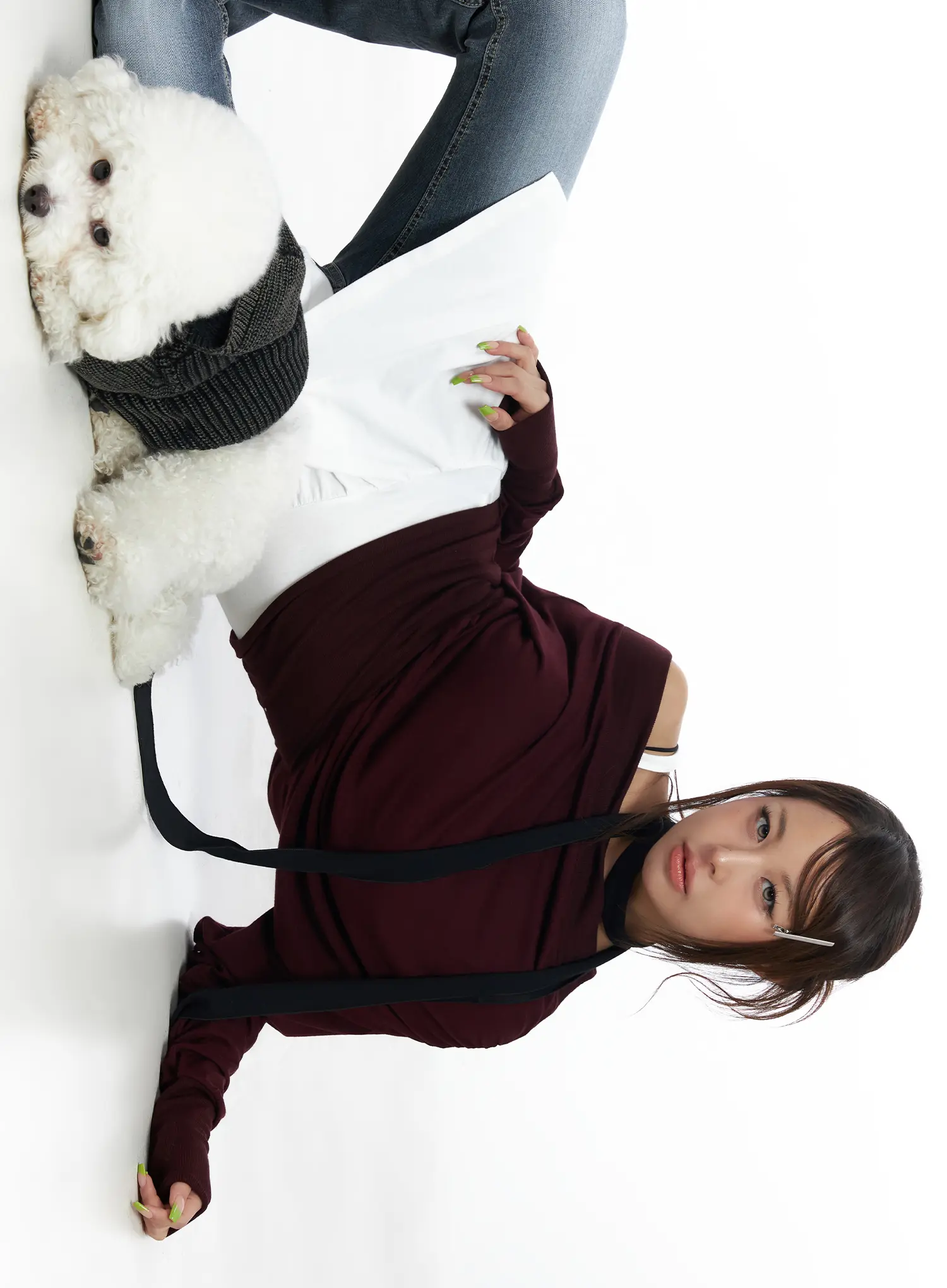 Asymmetric One-Shoulder Long Sleeve Top CF513
