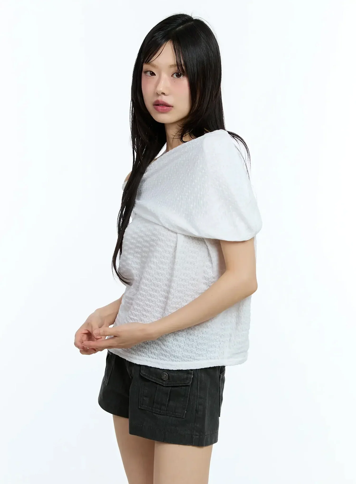 Asymmetric One-Shoulder Loose-Fit Top IU525 - Image 12
