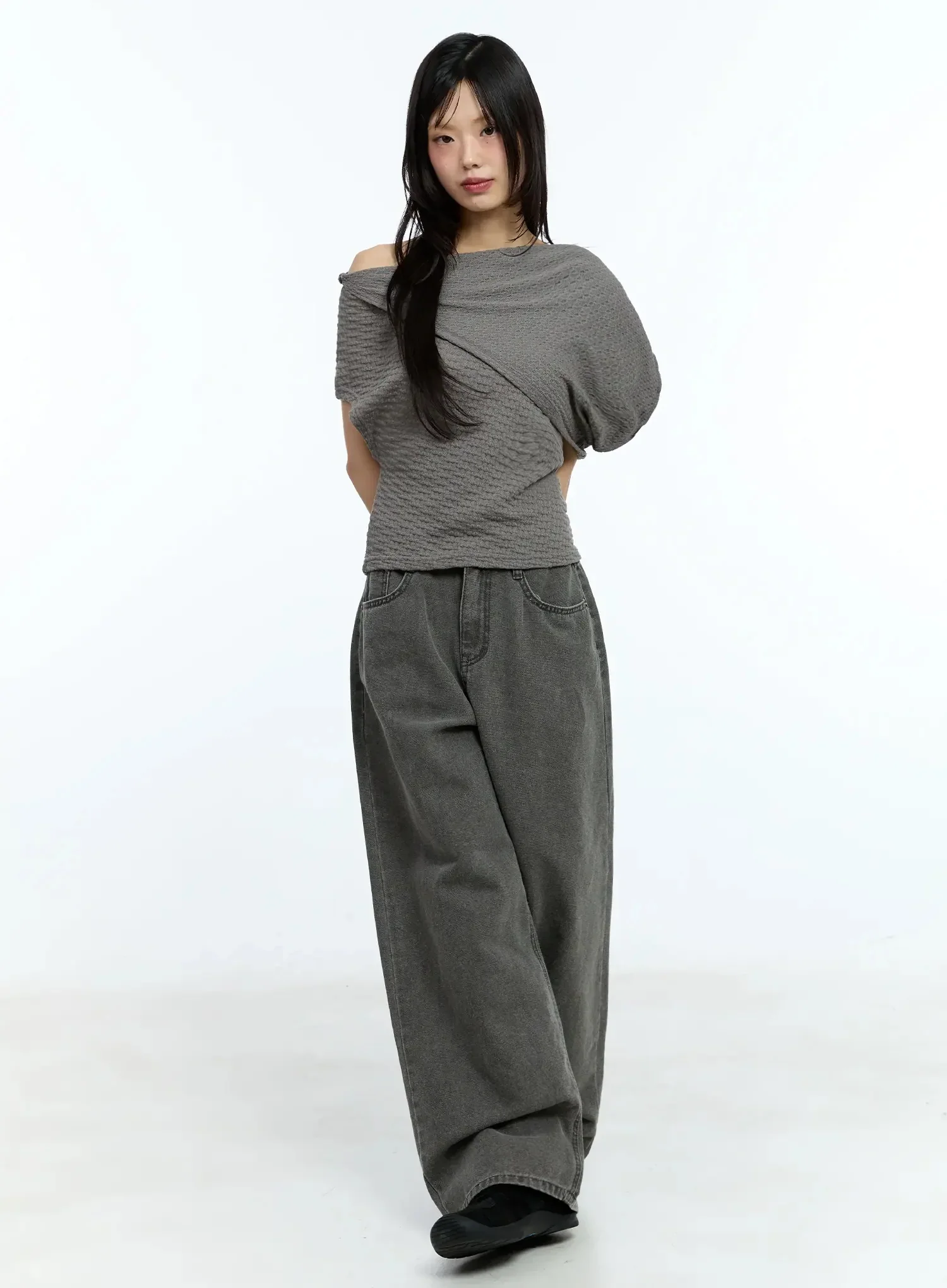 Asymmetric One-Shoulder Loose-Fit Top IU525 - Image 14
