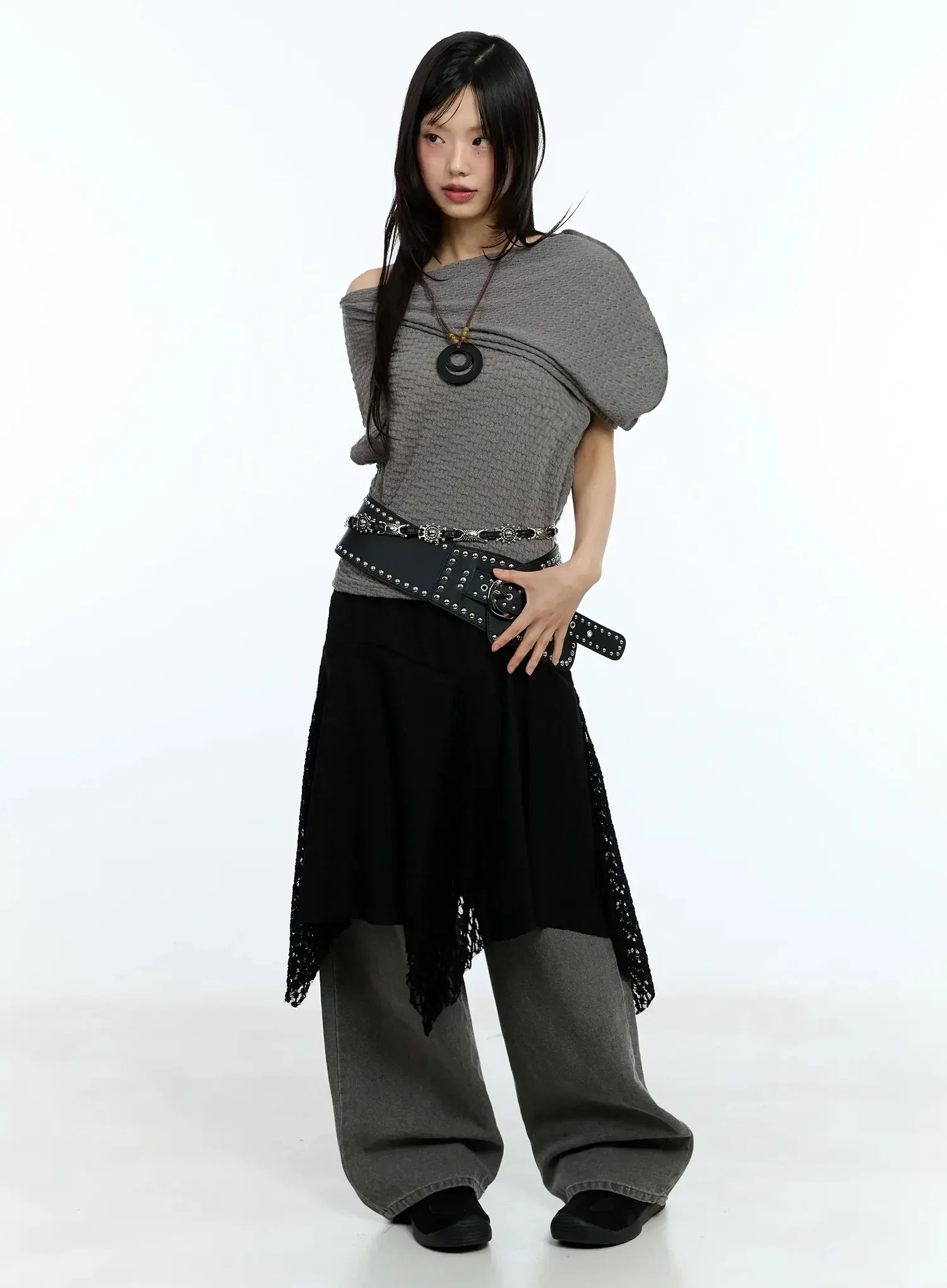 Asymmetric One-Shoulder Loose-Fit Top IU525 - Image 15