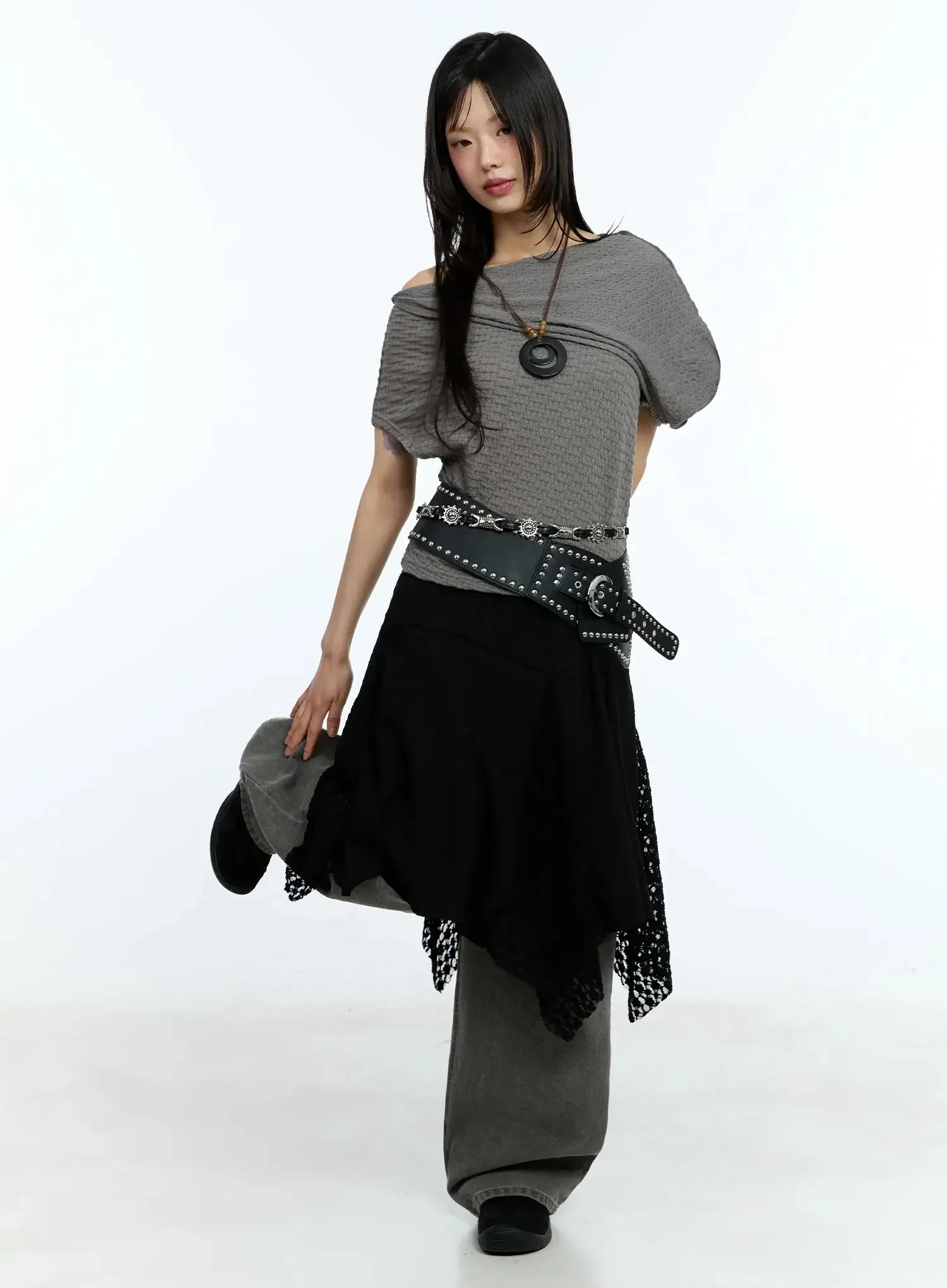 Asymmetric One-Shoulder Loose-Fit Top IU525 - Image 3