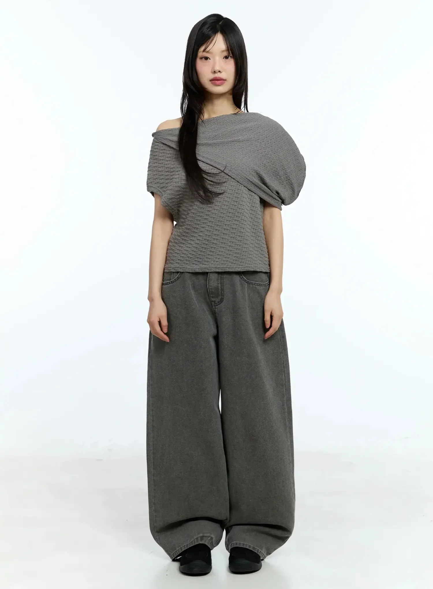 Asymmetric One-Shoulder Loose-Fit Top IU525 - Image 6