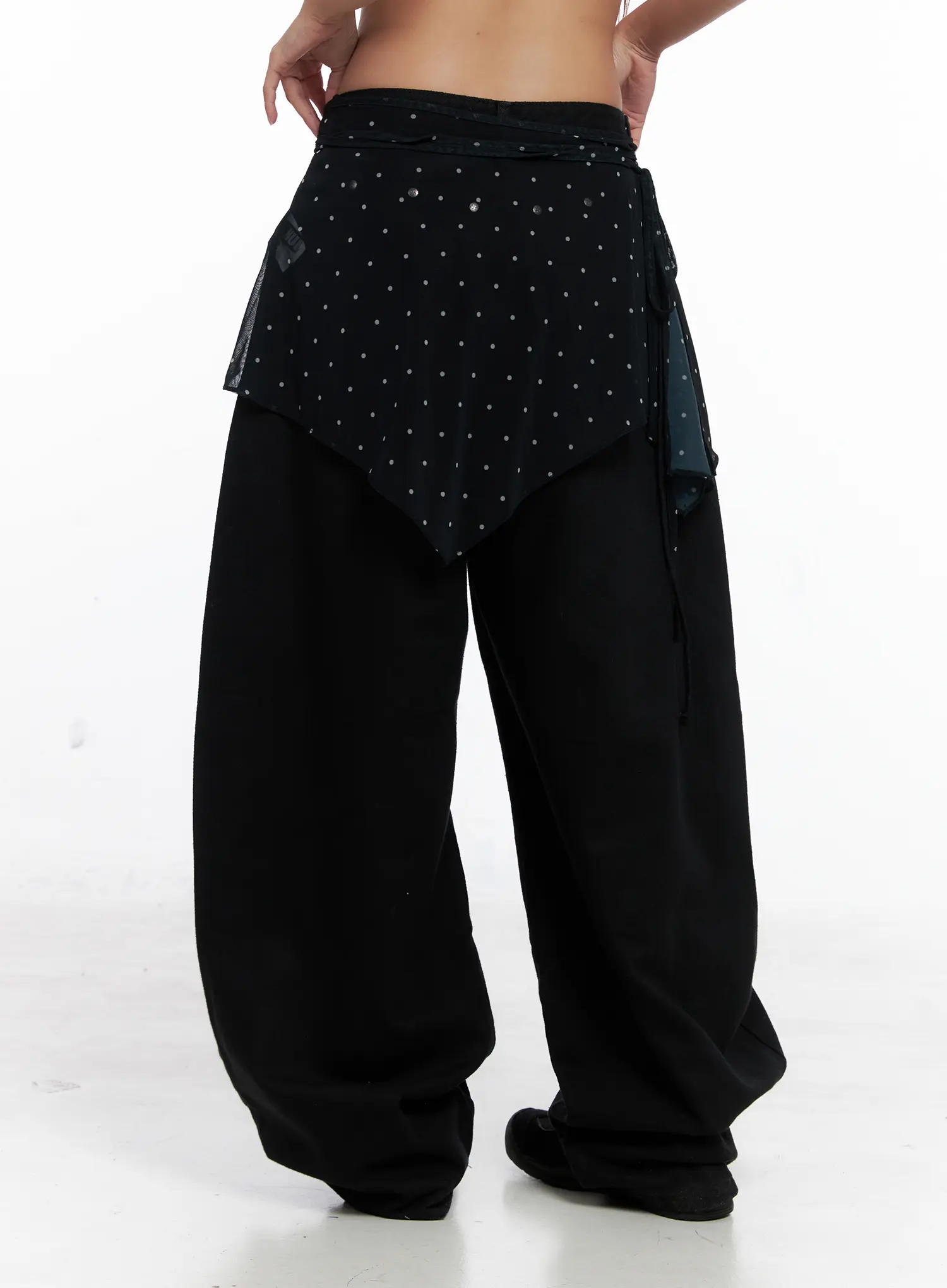 Asymmetric Polka Dot Mesh Wrap Mini Skirt CS524 - Image 6