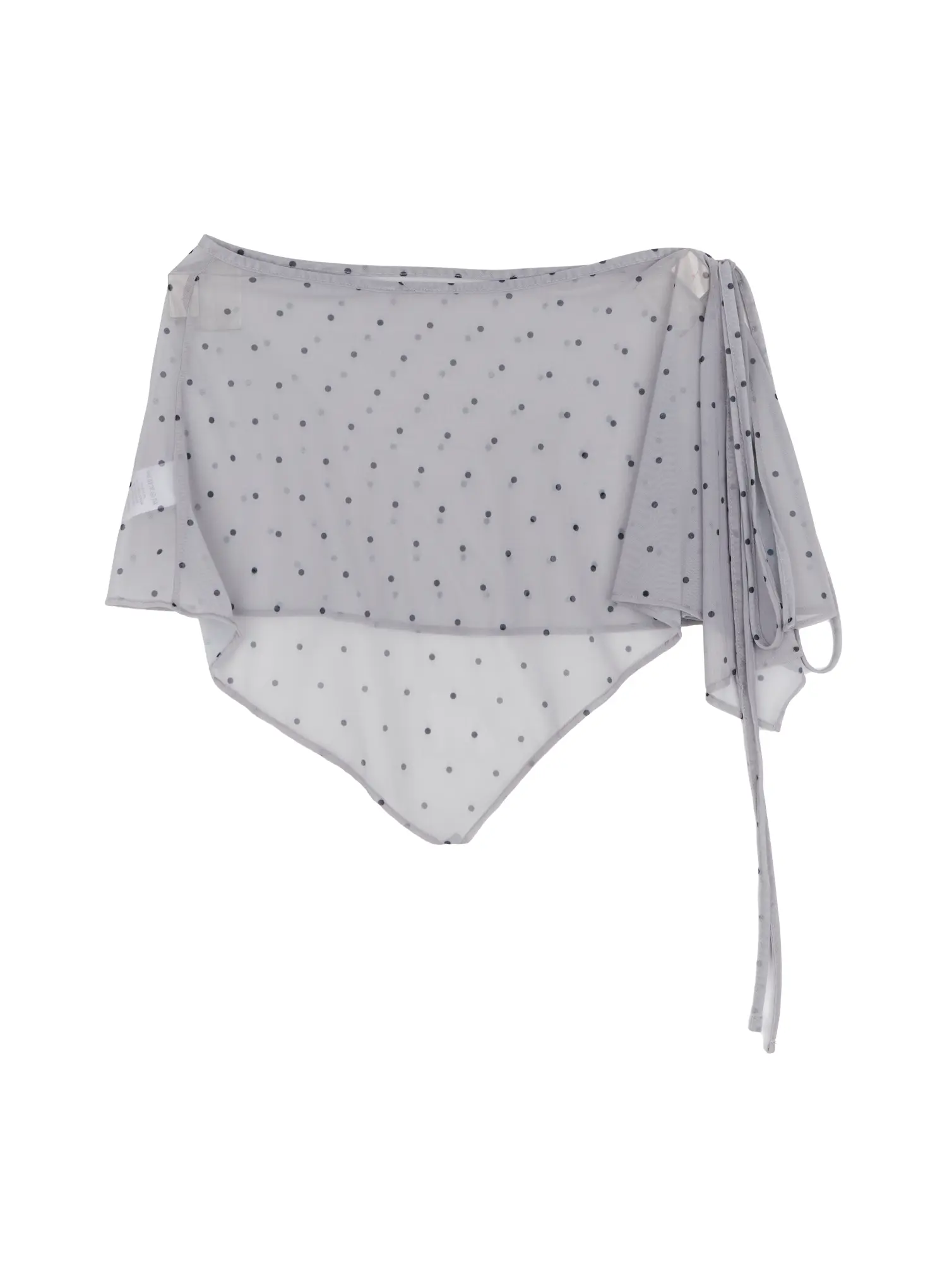 Asymmetric Polka Dot Mesh Wrap Mini Skirt CS524 - Image 7