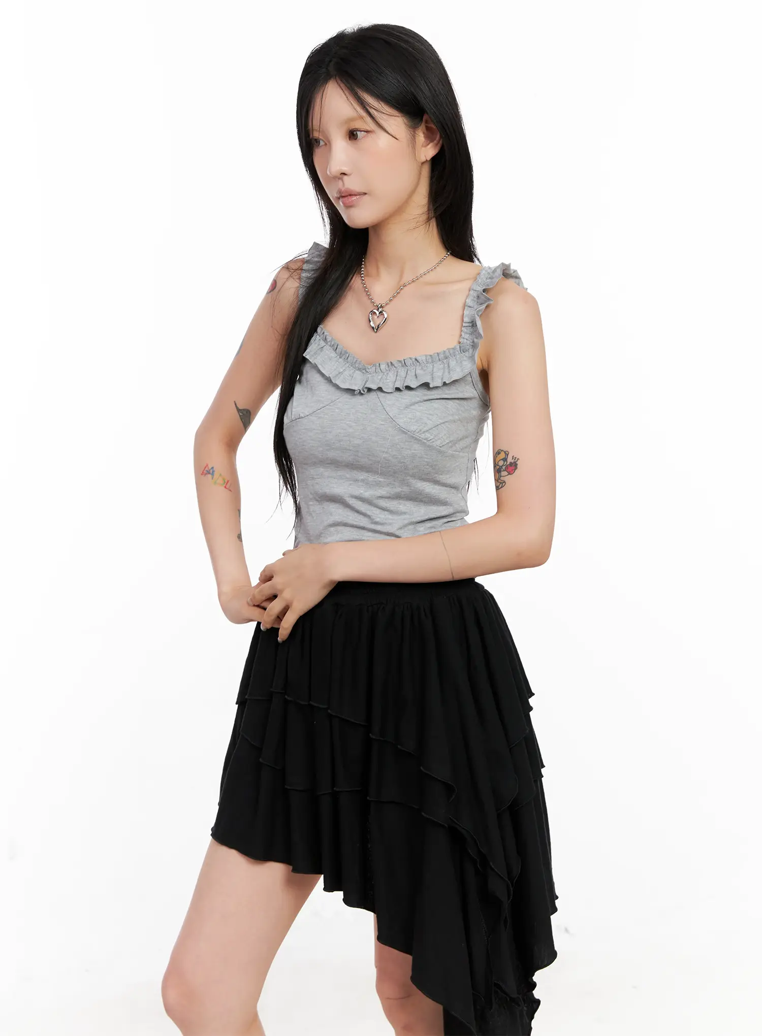 Asymmetric Ruffle Dress CL528 - Image 12
