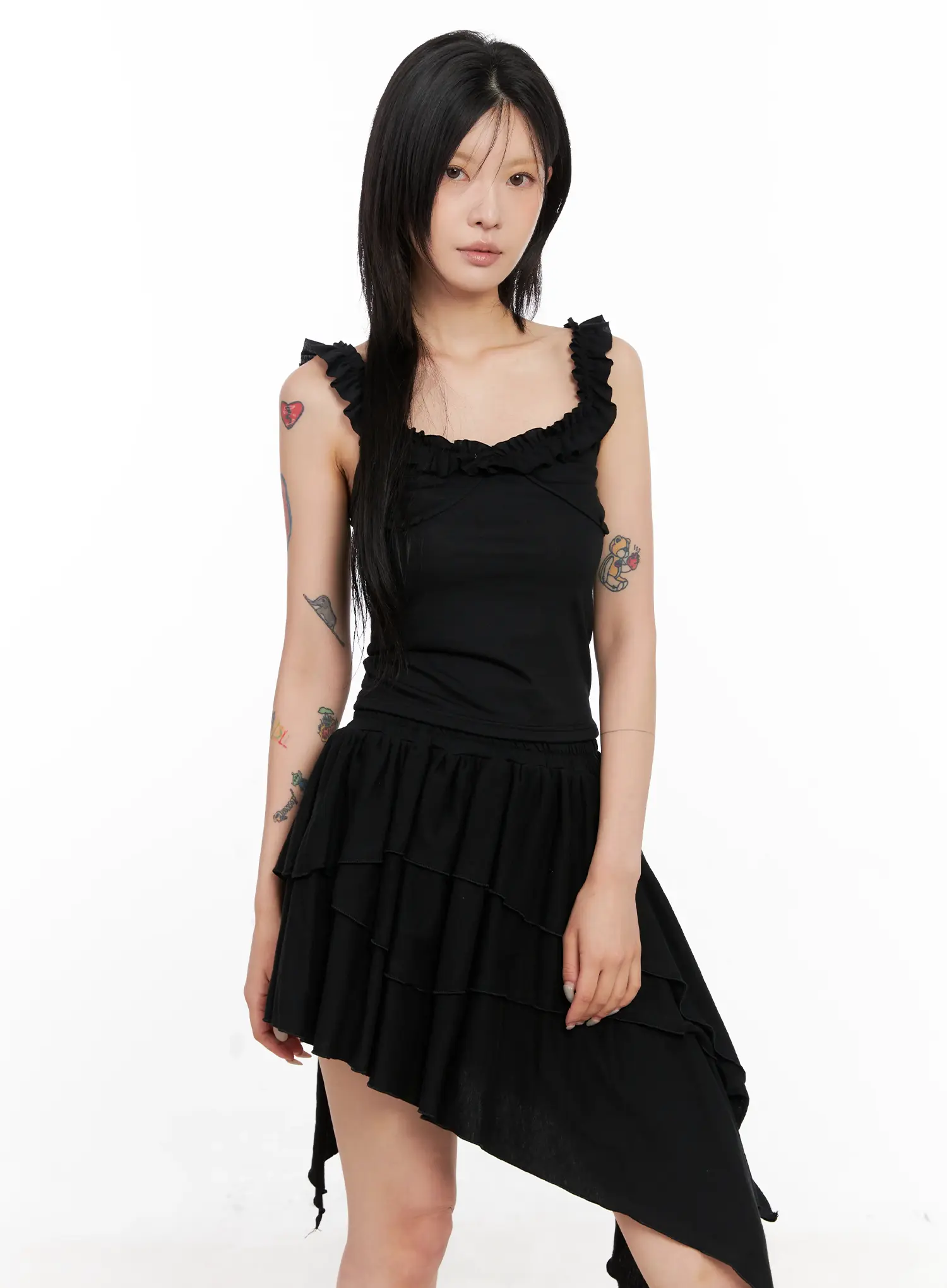 Asymmetric Ruffle Dress CL528 - Image 2