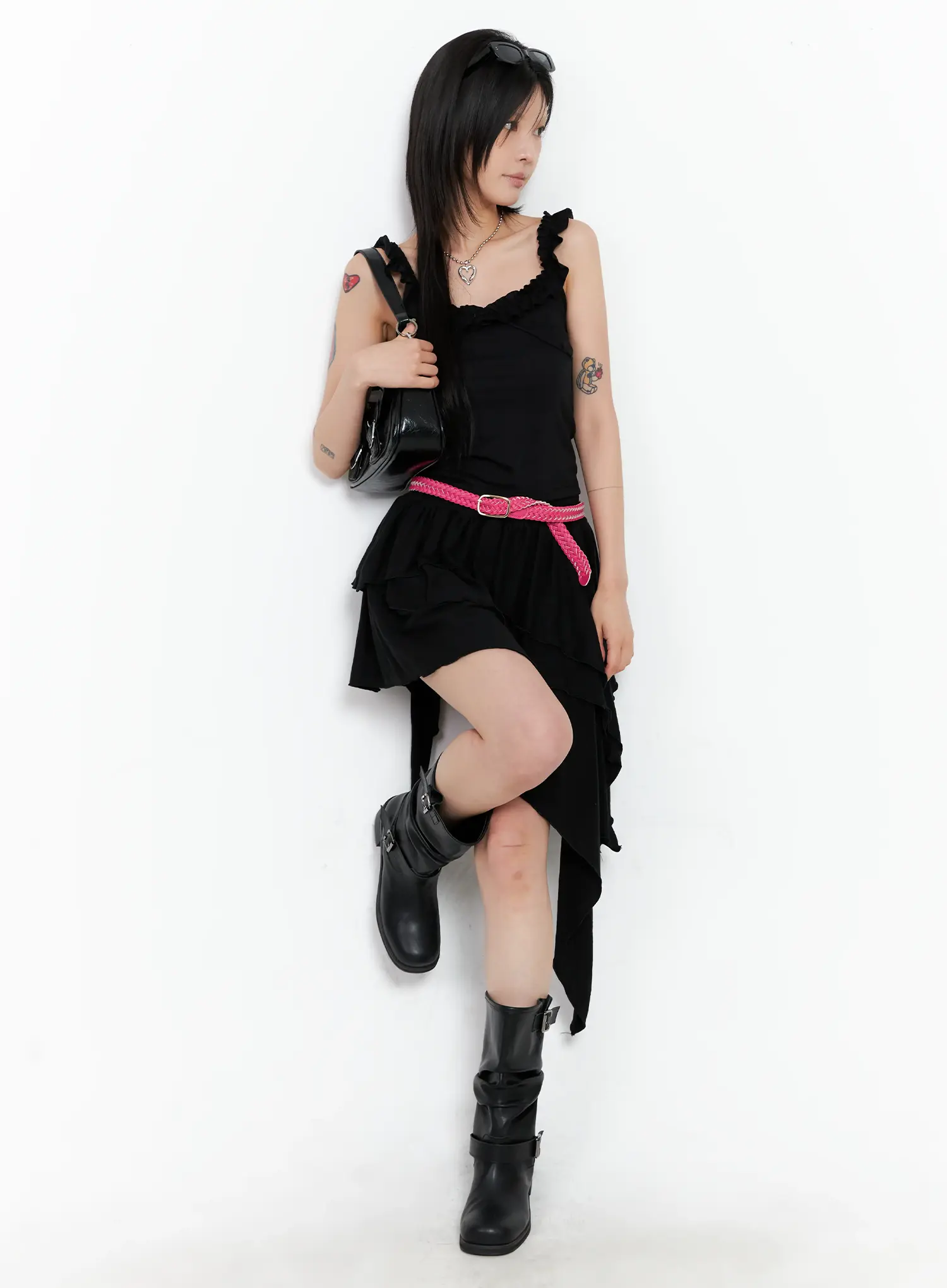 Asymmetric Ruffle Dress CL528 - Image 3