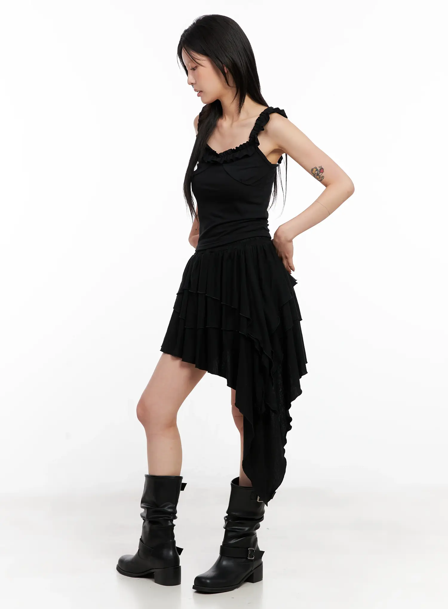 Asymmetric Ruffle Dress CL528 - Image 7