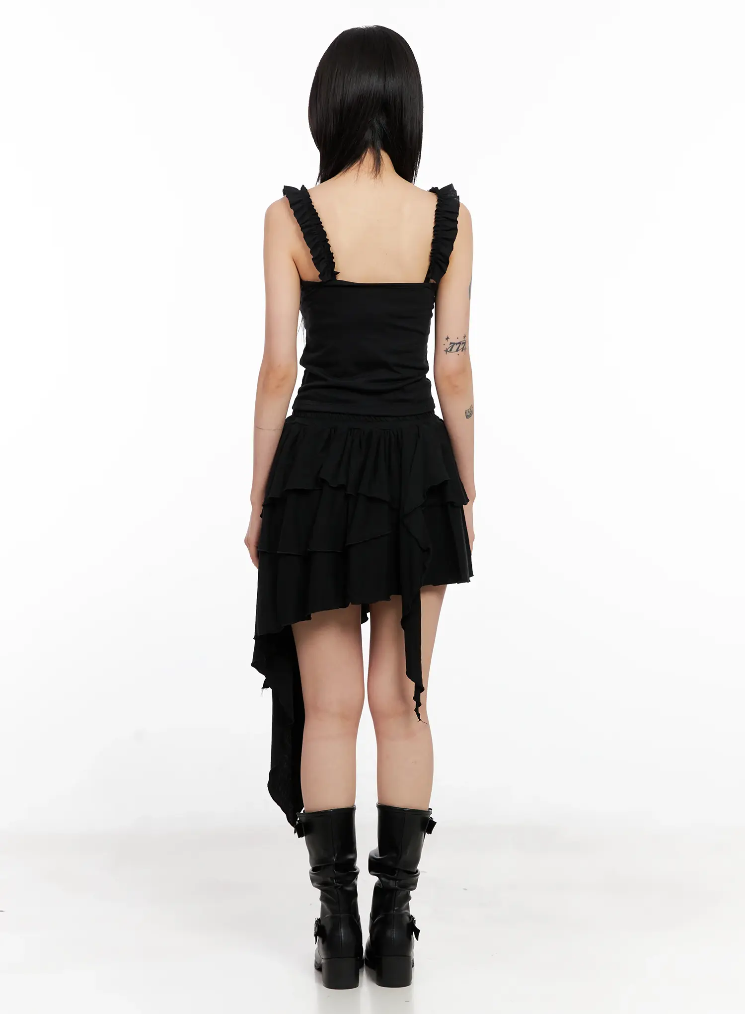 Asymmetric Ruffle Dress CL528 - Image 9