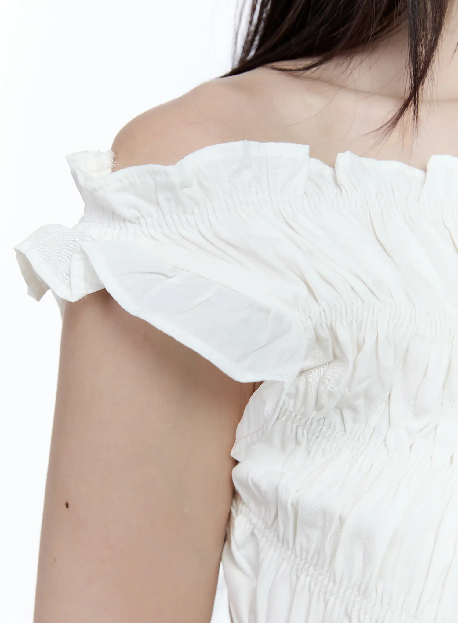 Asymmetric Shirred Off-Shoulder Top CG507 - Image 13