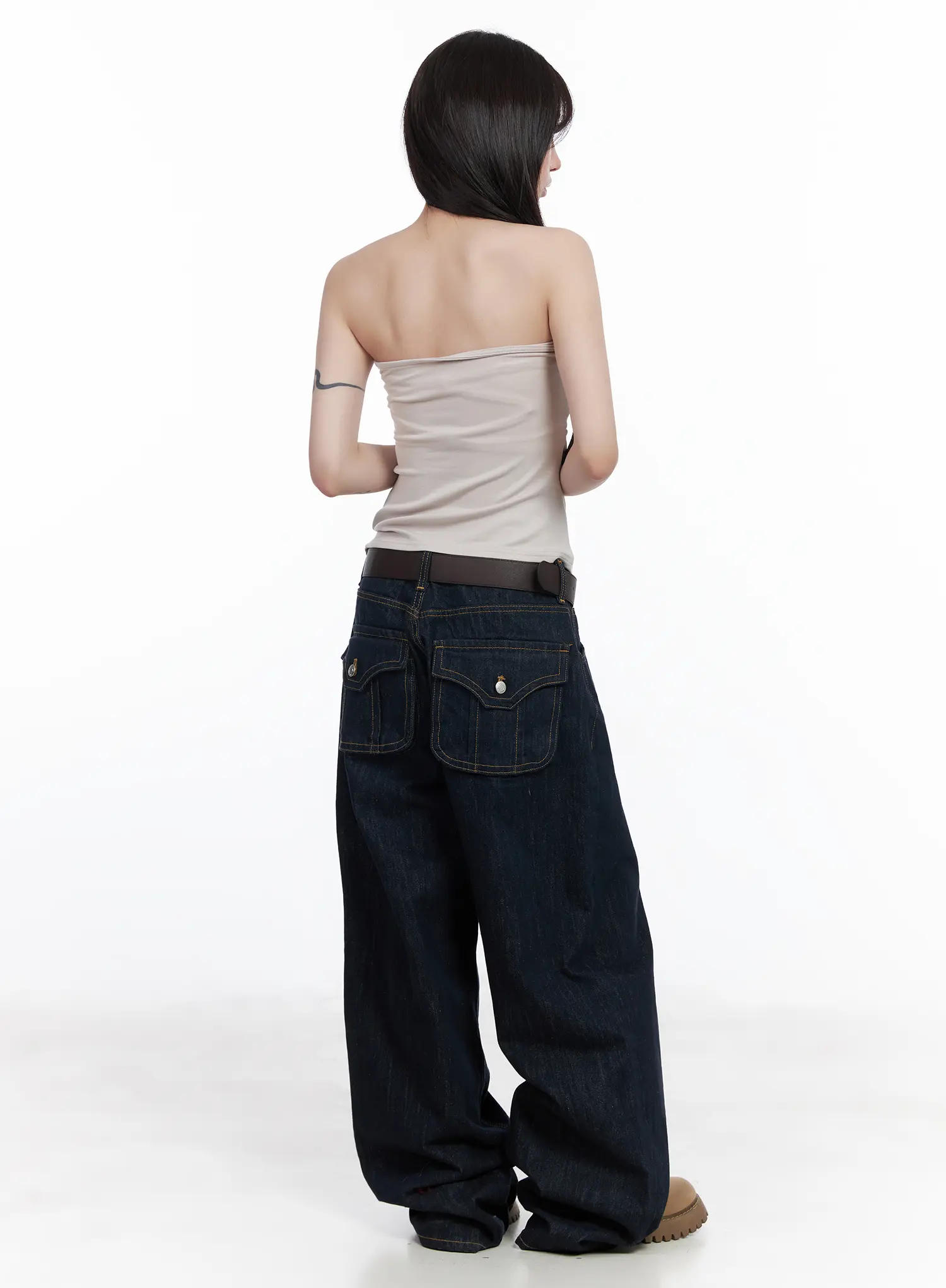 Asymmetric Shirred Tube Top CF523 - Image 5
