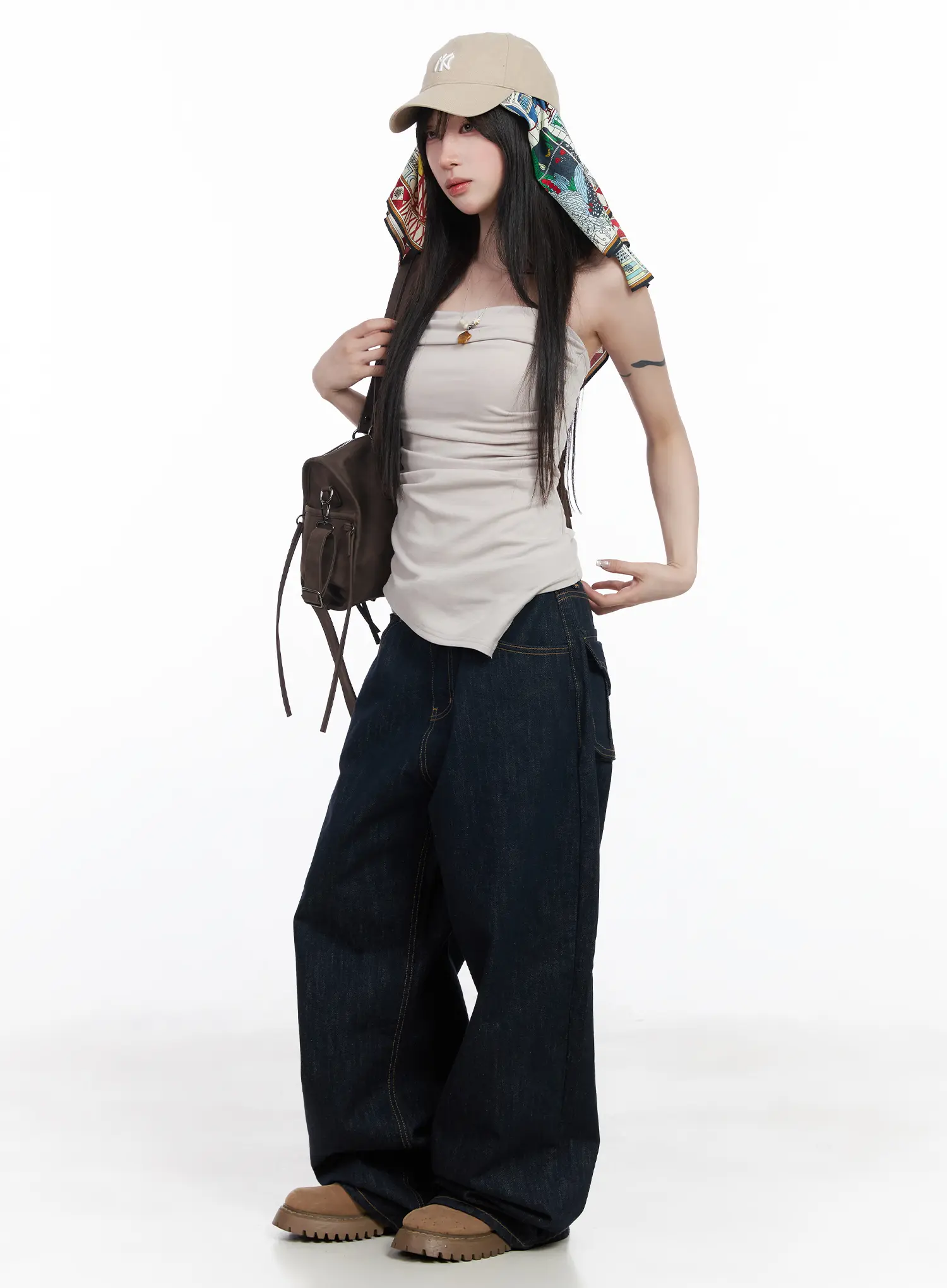 Asymmetric Shirred Tube Top CF523 - Image 7