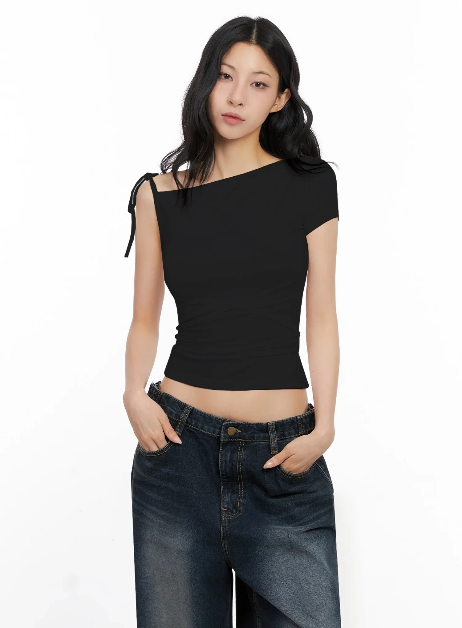 Asymmetric Strap Off-Shoulder Top IG508 - Image 16