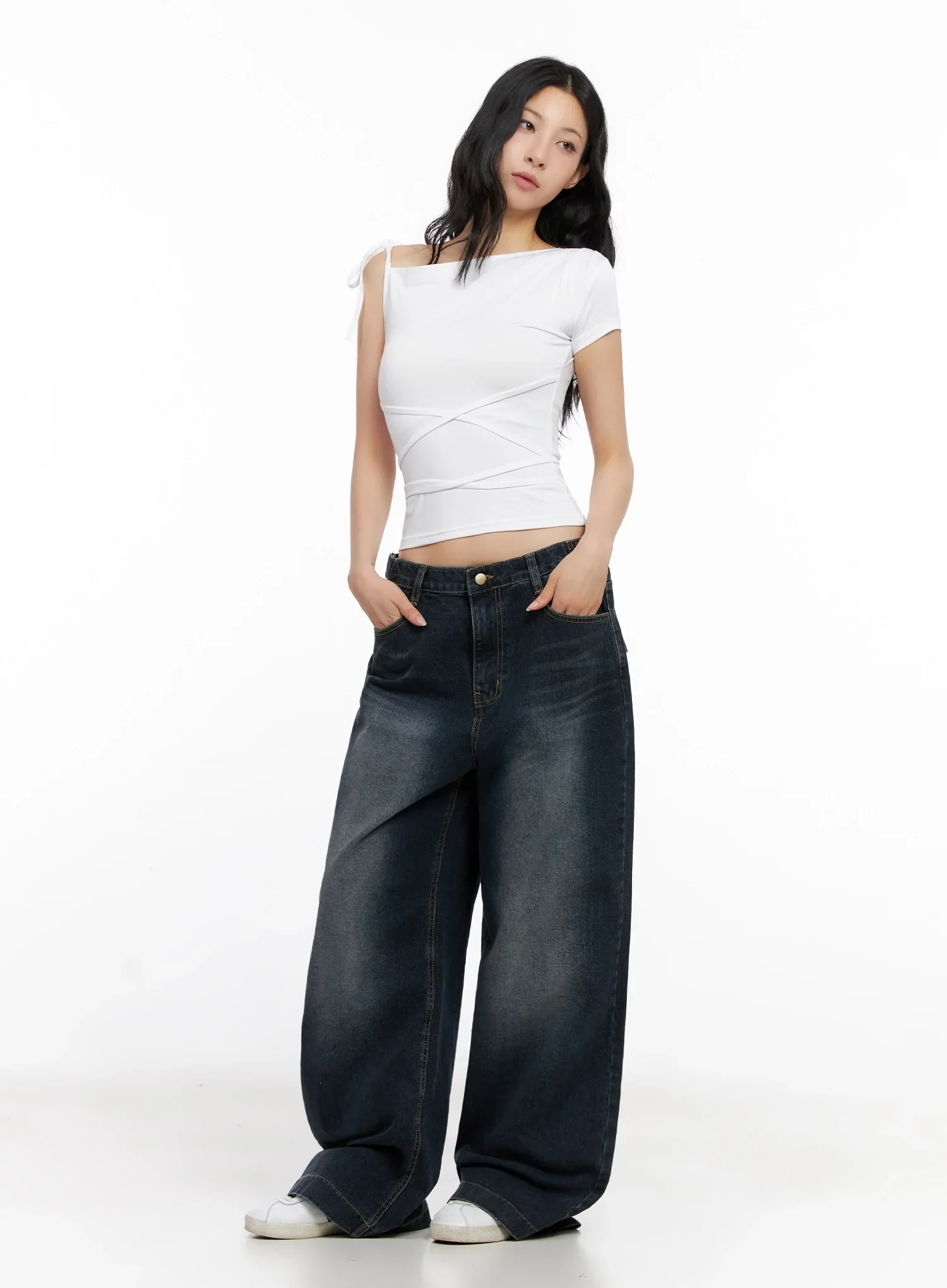 Asymmetric Strap Off-Shoulder Top IG508 - Image 2