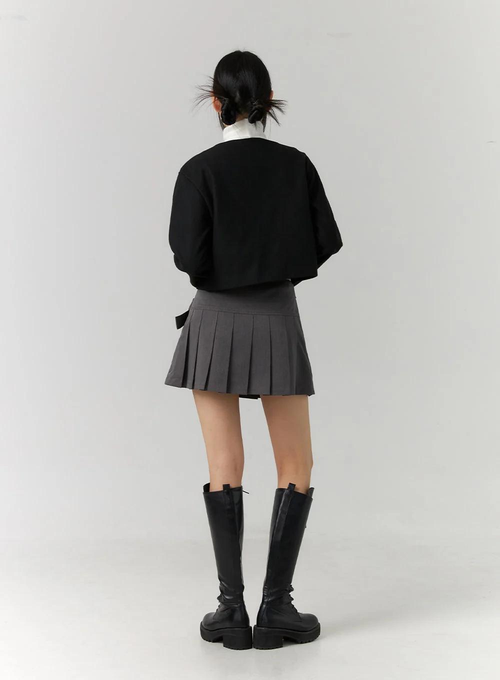 Asymmetrical Belt Pleated Mini Skirt CD308 - Image 7