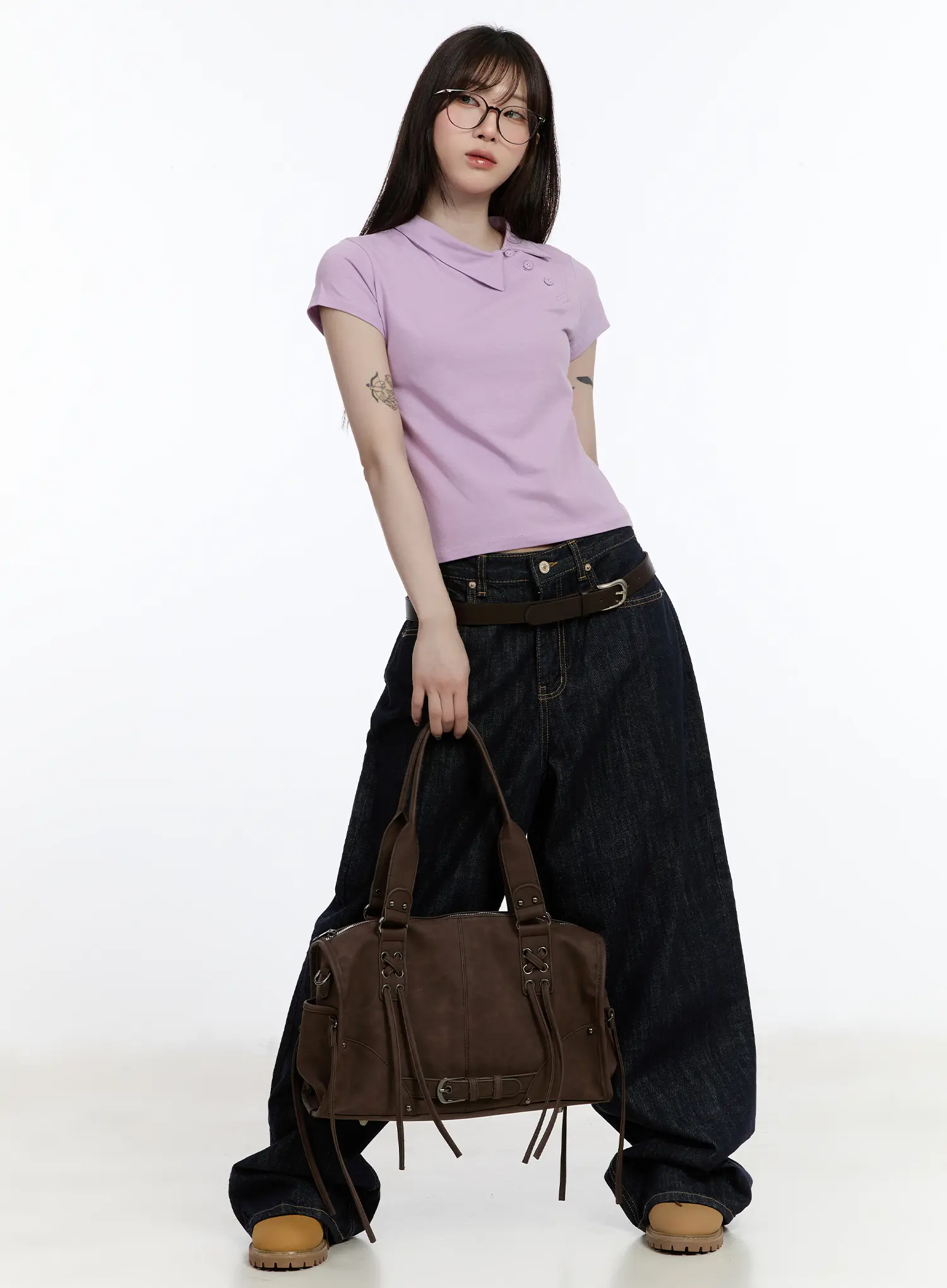 Asymmetrical Collar Short Sleeve Top CA501 - Image 5