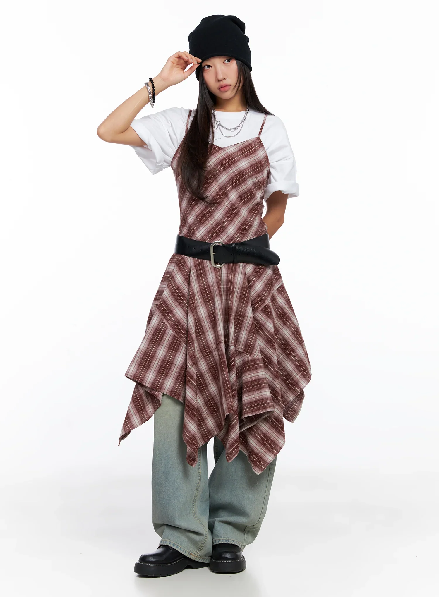 Asymmetrical Plaid Maxi Dress CO515 - Image 3