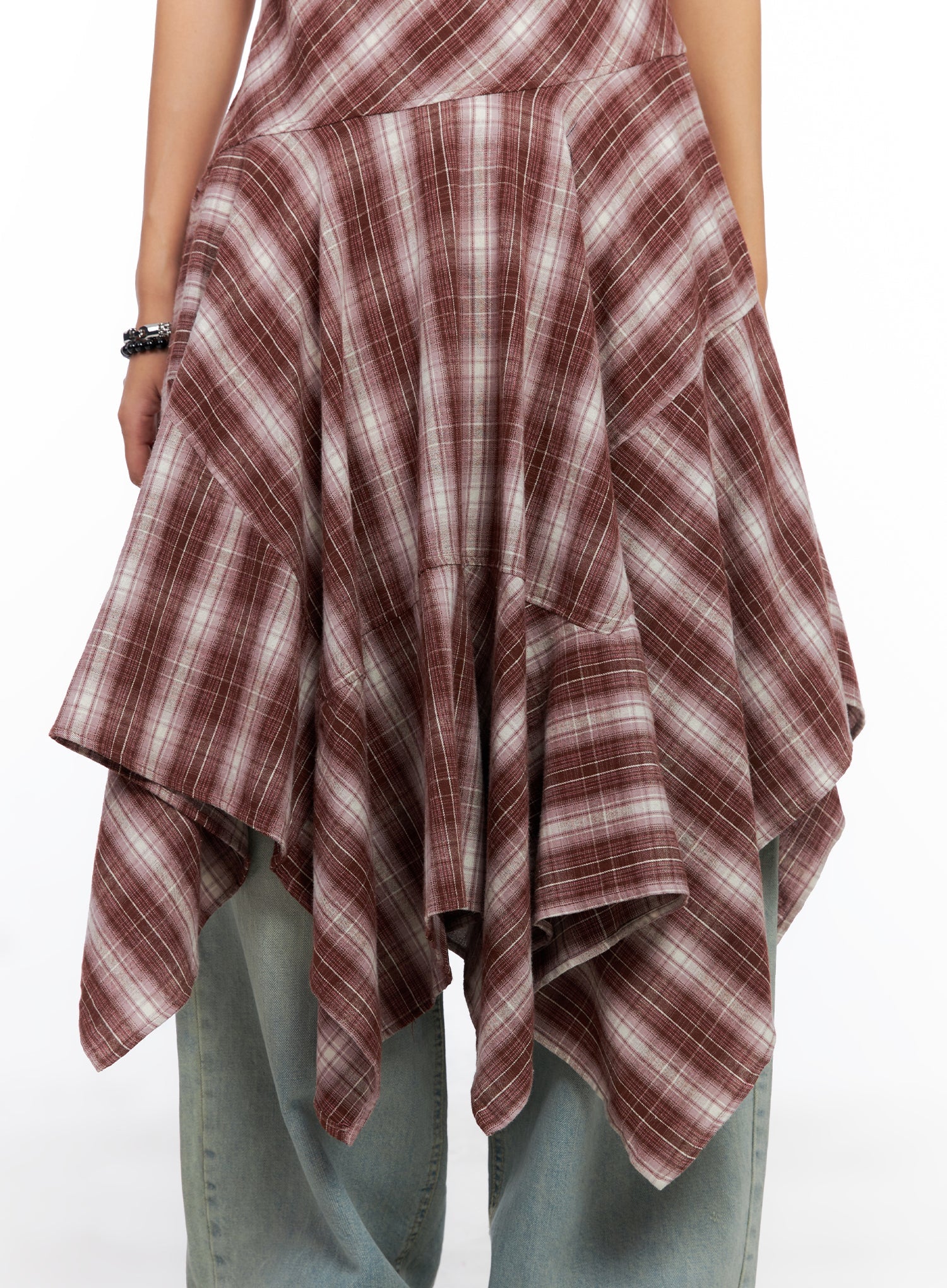 Asymmetrical Plaid Maxi Dress CO515 - Image 4