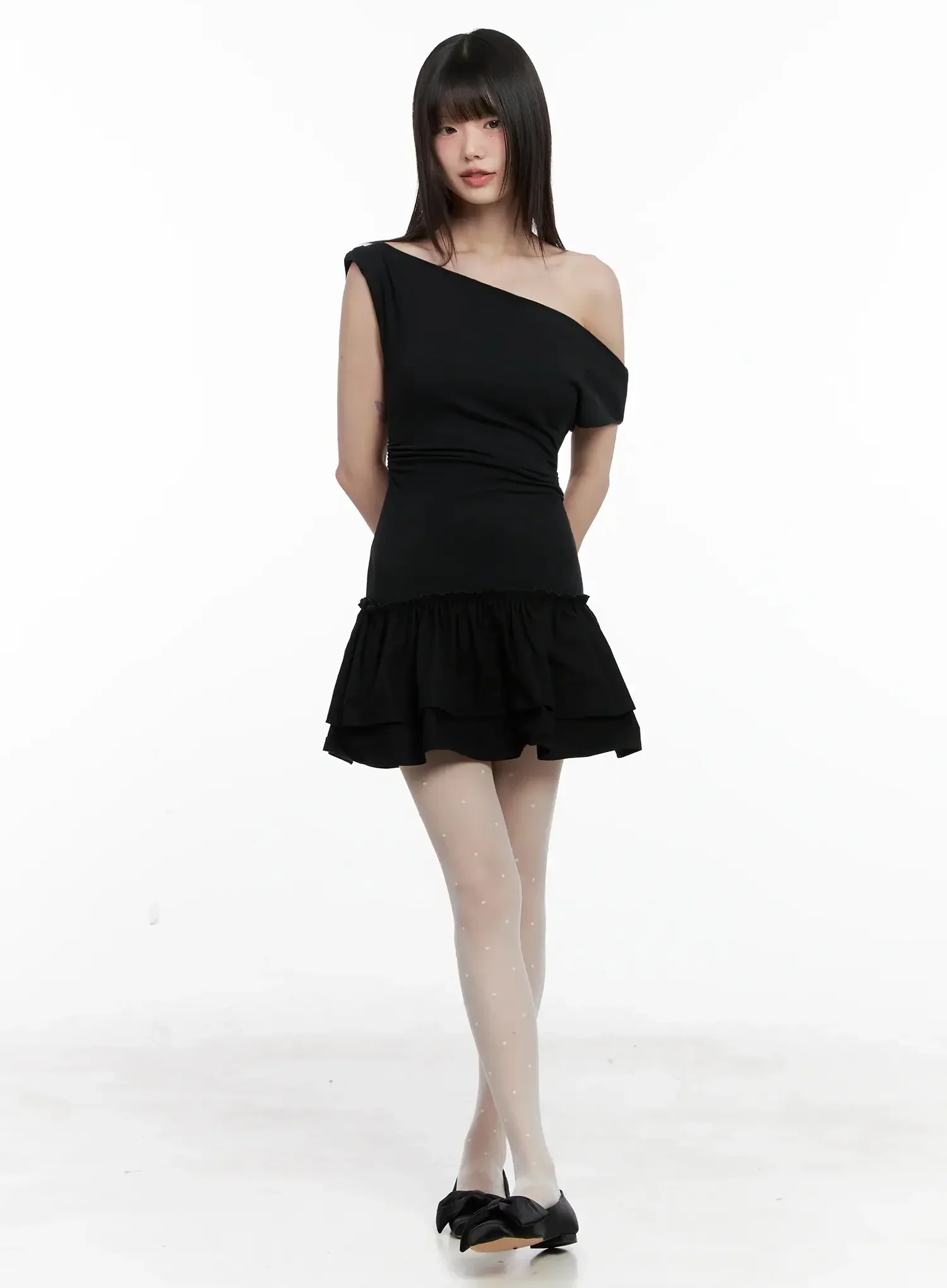 Asymmetrical Ruffle Off-Shoulder Dress IL531 - Image 5