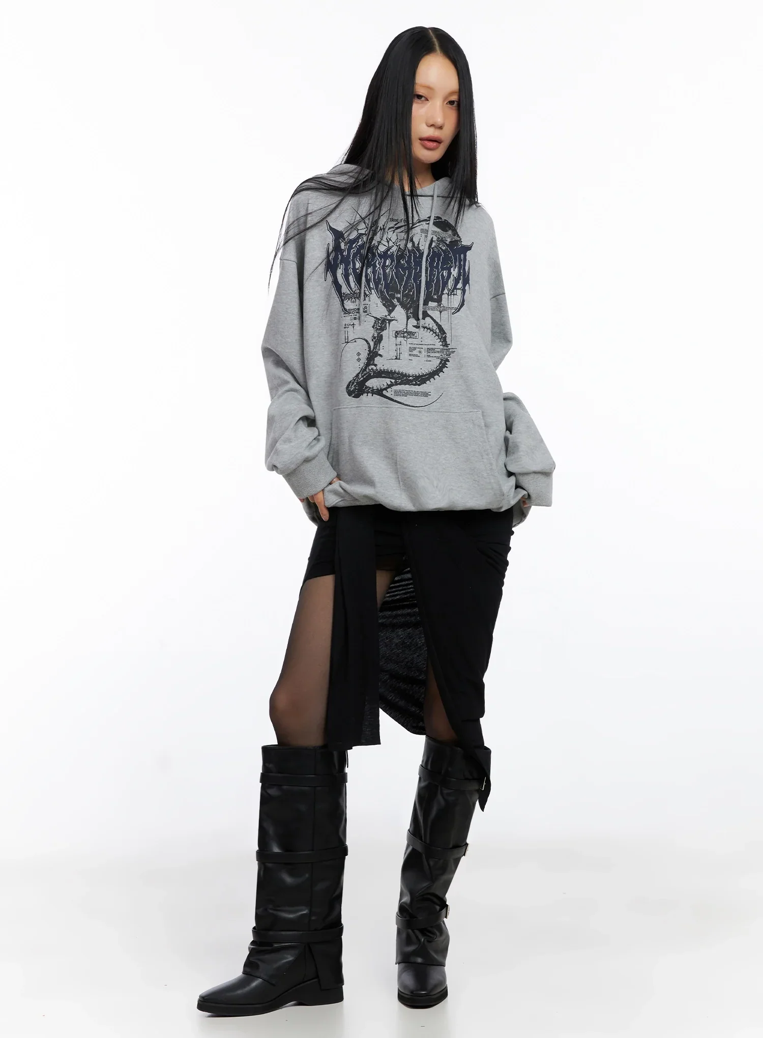 Asymmetrical Slit Midi Skirt IO516 - Image 5