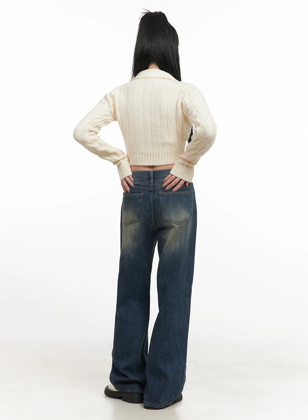 Audrey Washed Wide-Leg Jeans CJ516 - Image 4