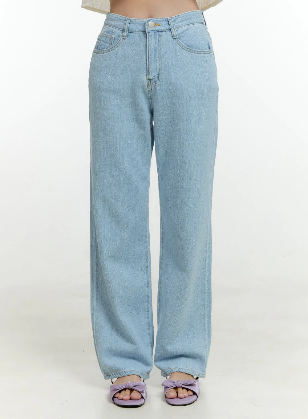 Ava Light Washed Straight Jeans OL430 - Image 2