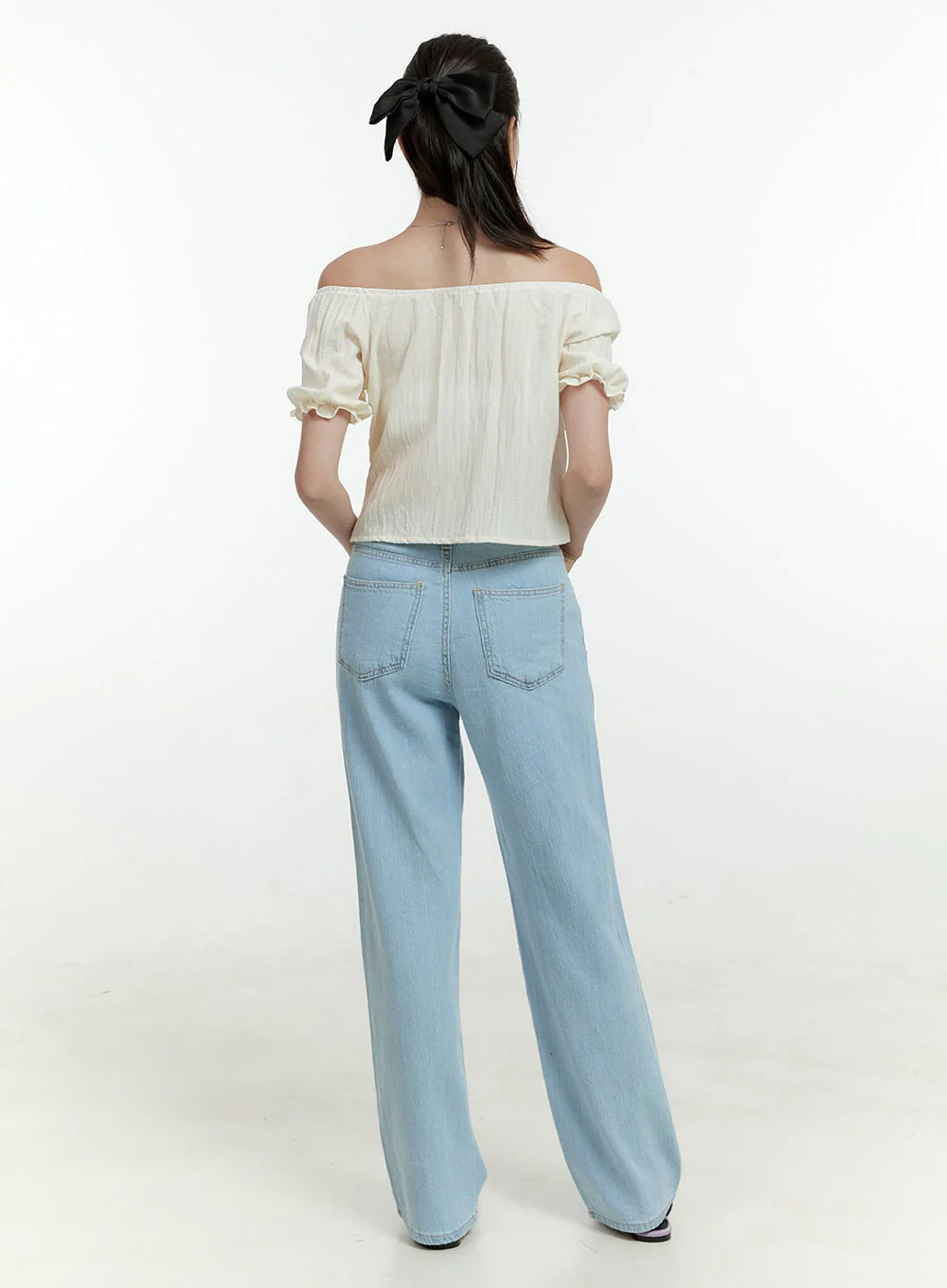 Ava Light Washed Straight Jeans OL430 - Image 5
