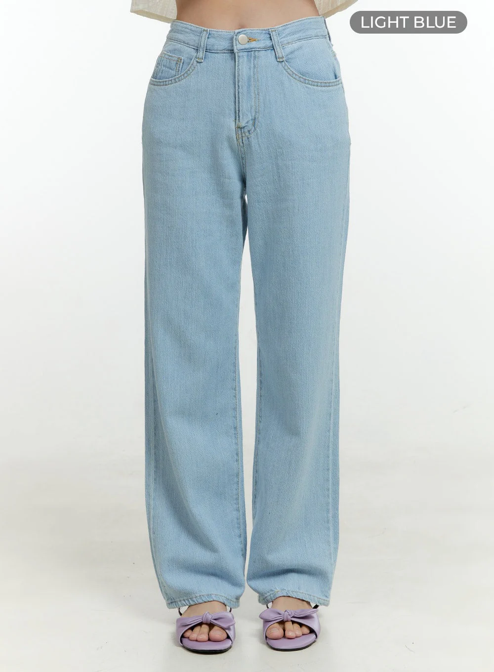 Ava Light Washed Straight Jeans OL430 - Image 7