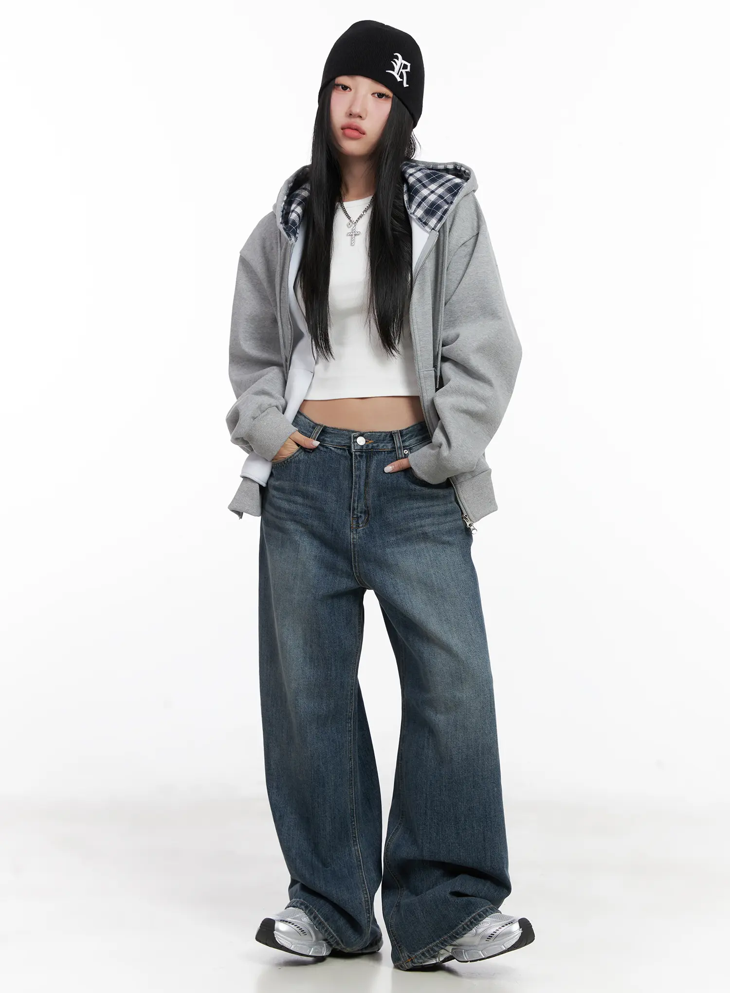 Aya Washed Baggy Jeans CN528 - Image 7