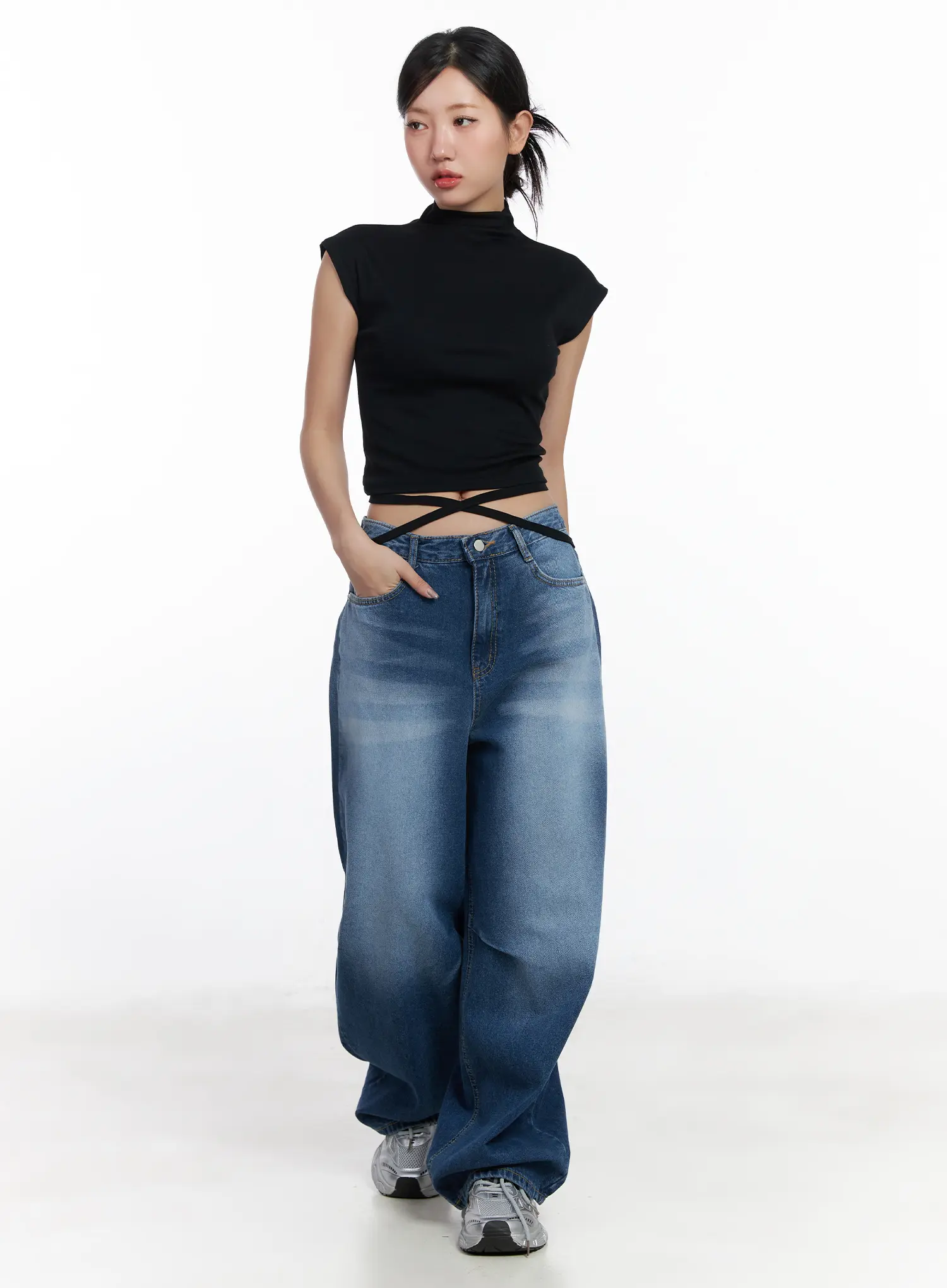 Azari Washed Baggy Jeans CJ530 - Image 5