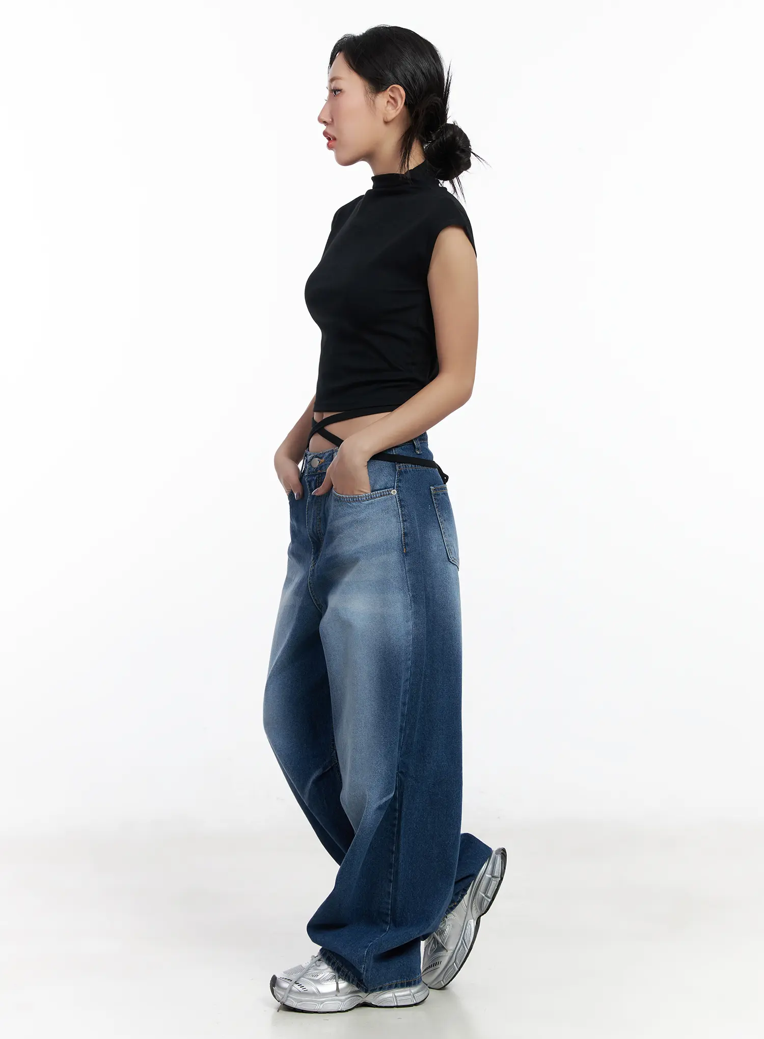 Azari Washed Baggy Jeans CJ530 - Image 6