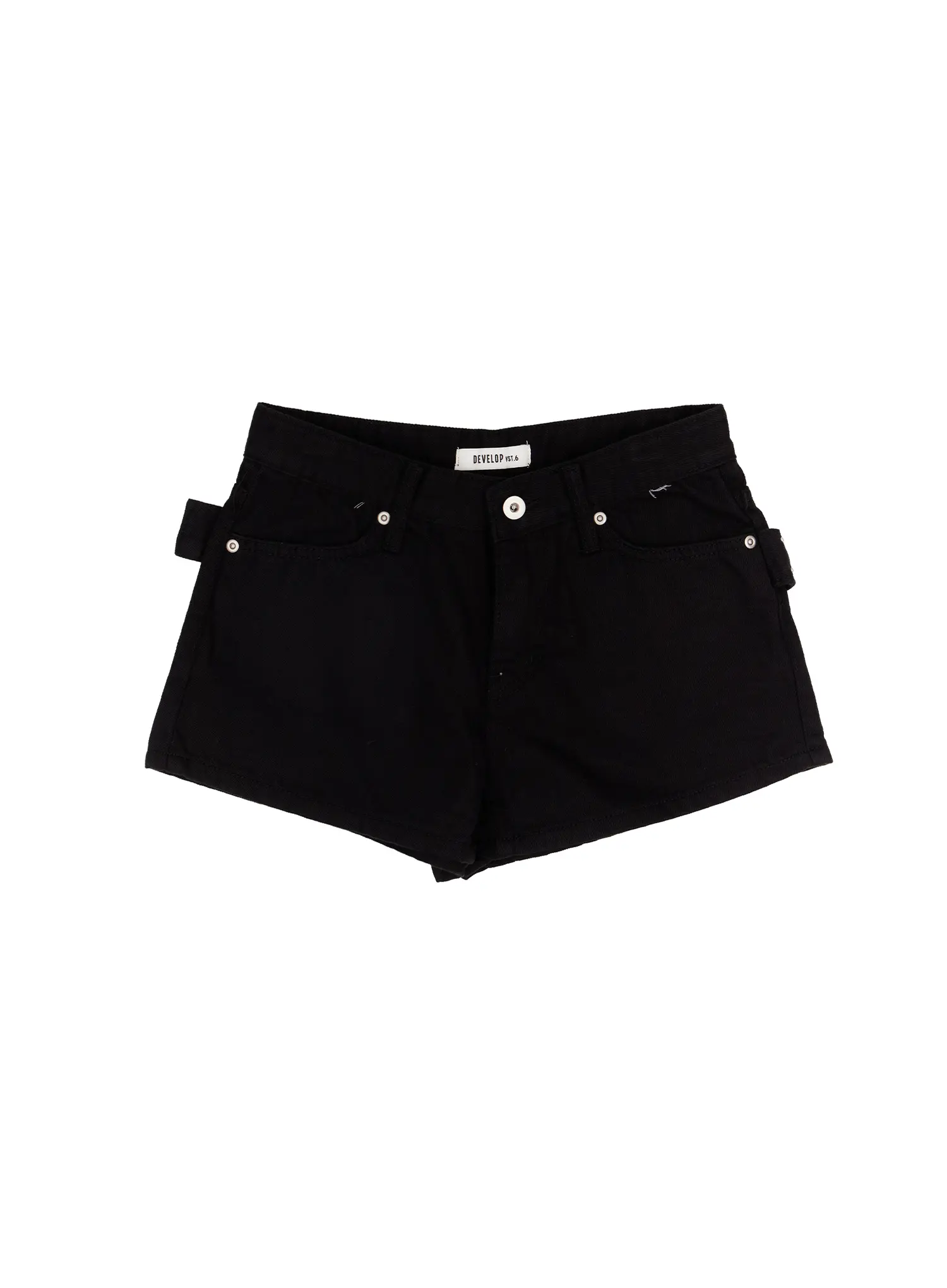 Back Eyelet Belt Detail Cotton Shorts CA507 - Image 10