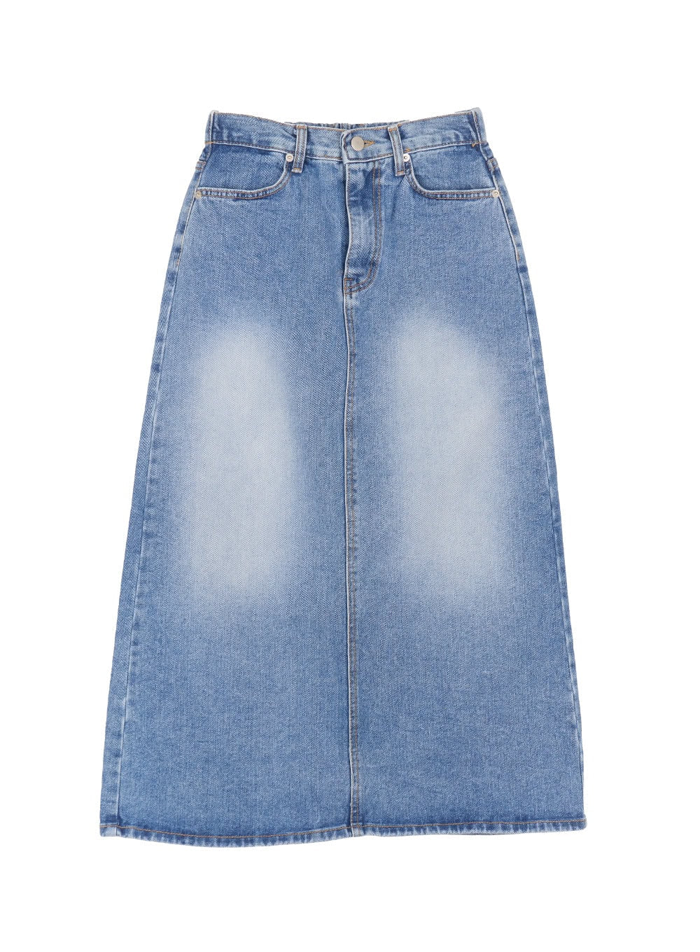Back-Slit Stitched Denim Maxi Skirt CM511 - Image 12
