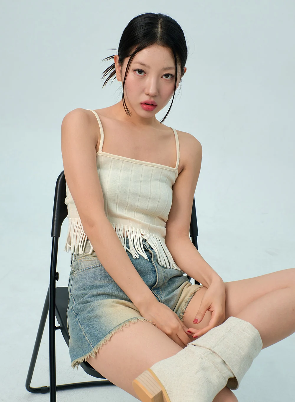 Back Tie Fringe Top BU308 - Image 3