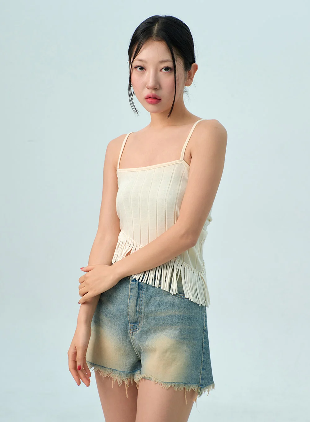 Back Tie Fringe Top BU308 - Image 4