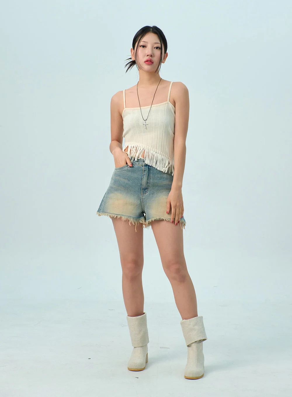Back Tie Fringe Top BU308 - Image 7