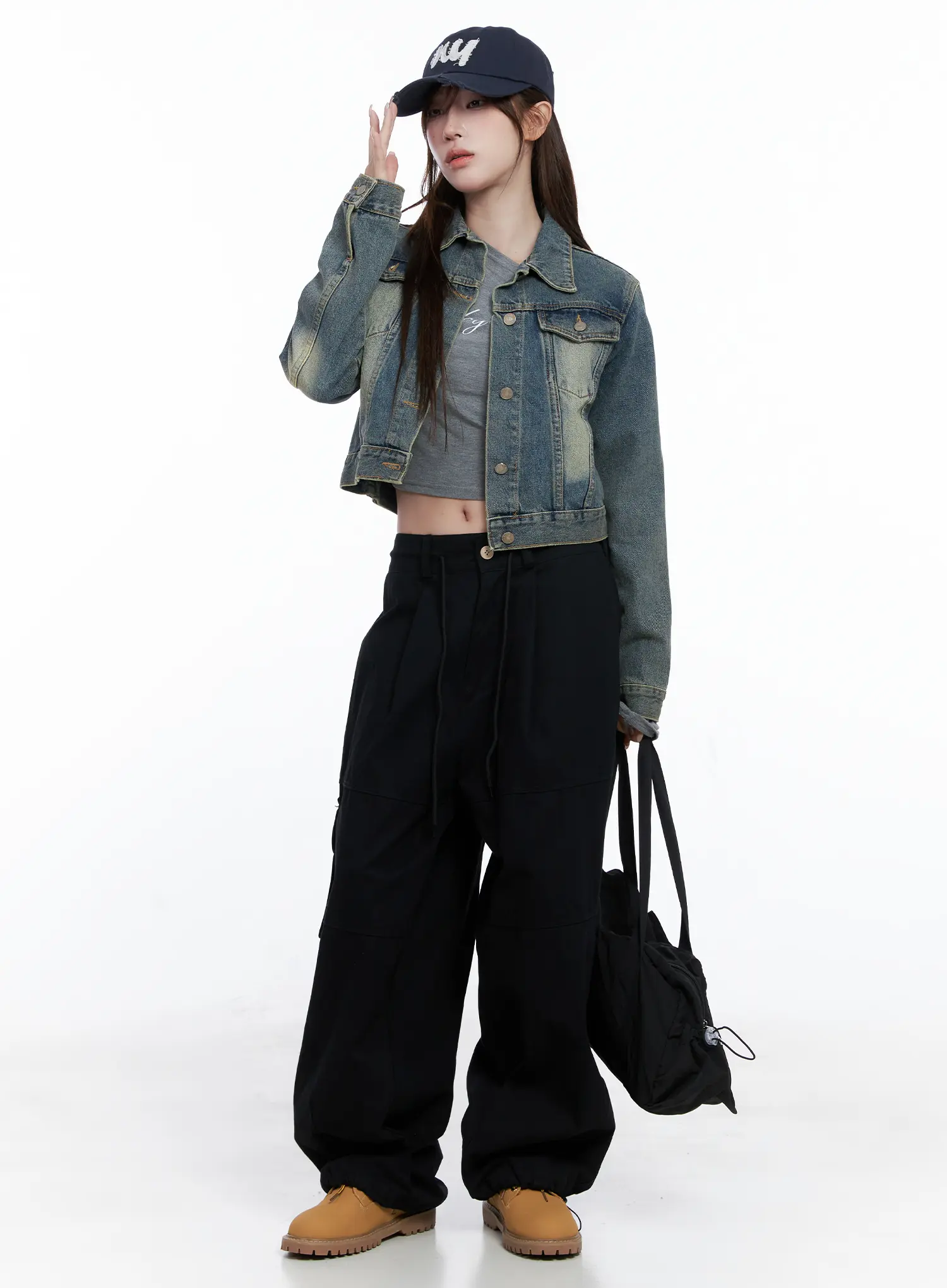 Baggy Cotton Pants with Back Pocket CG529 - Image 6