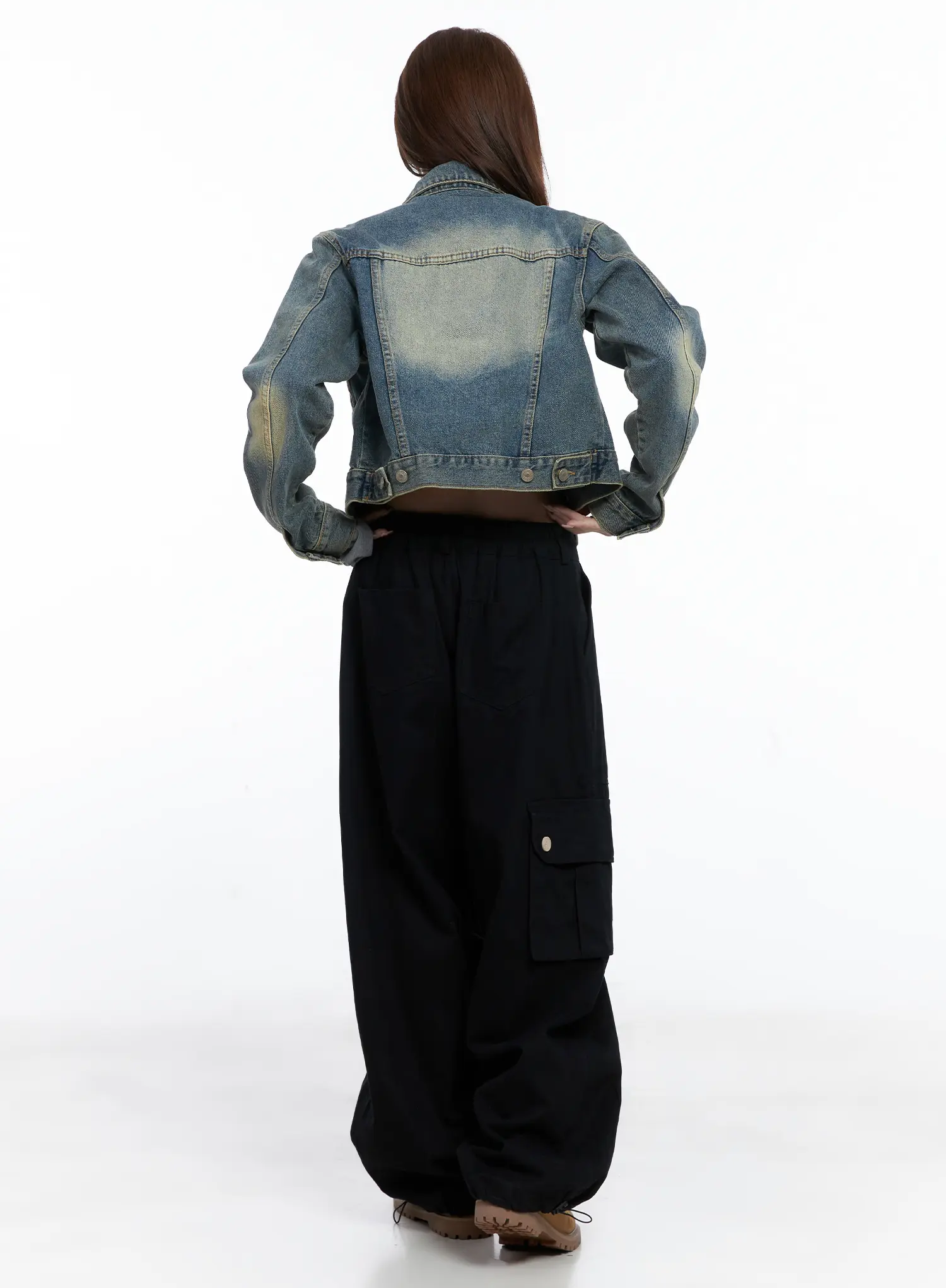 Baggy Cotton Pants with Back Pocket CG529 - Image 9