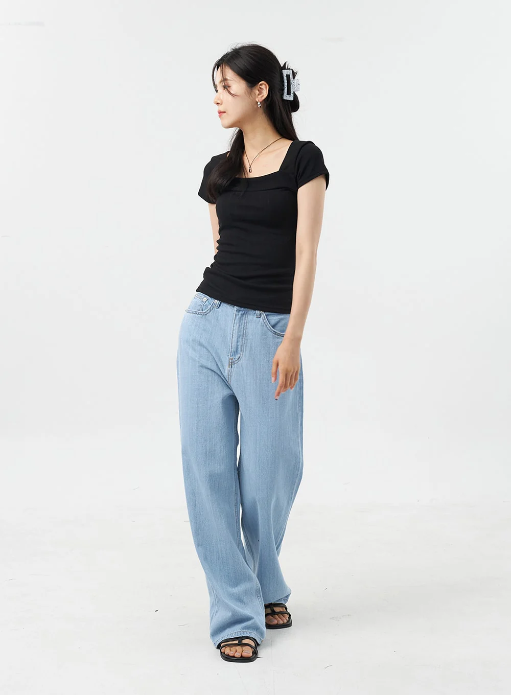 Baggy Light Wash Jeans OU308 - Image 3