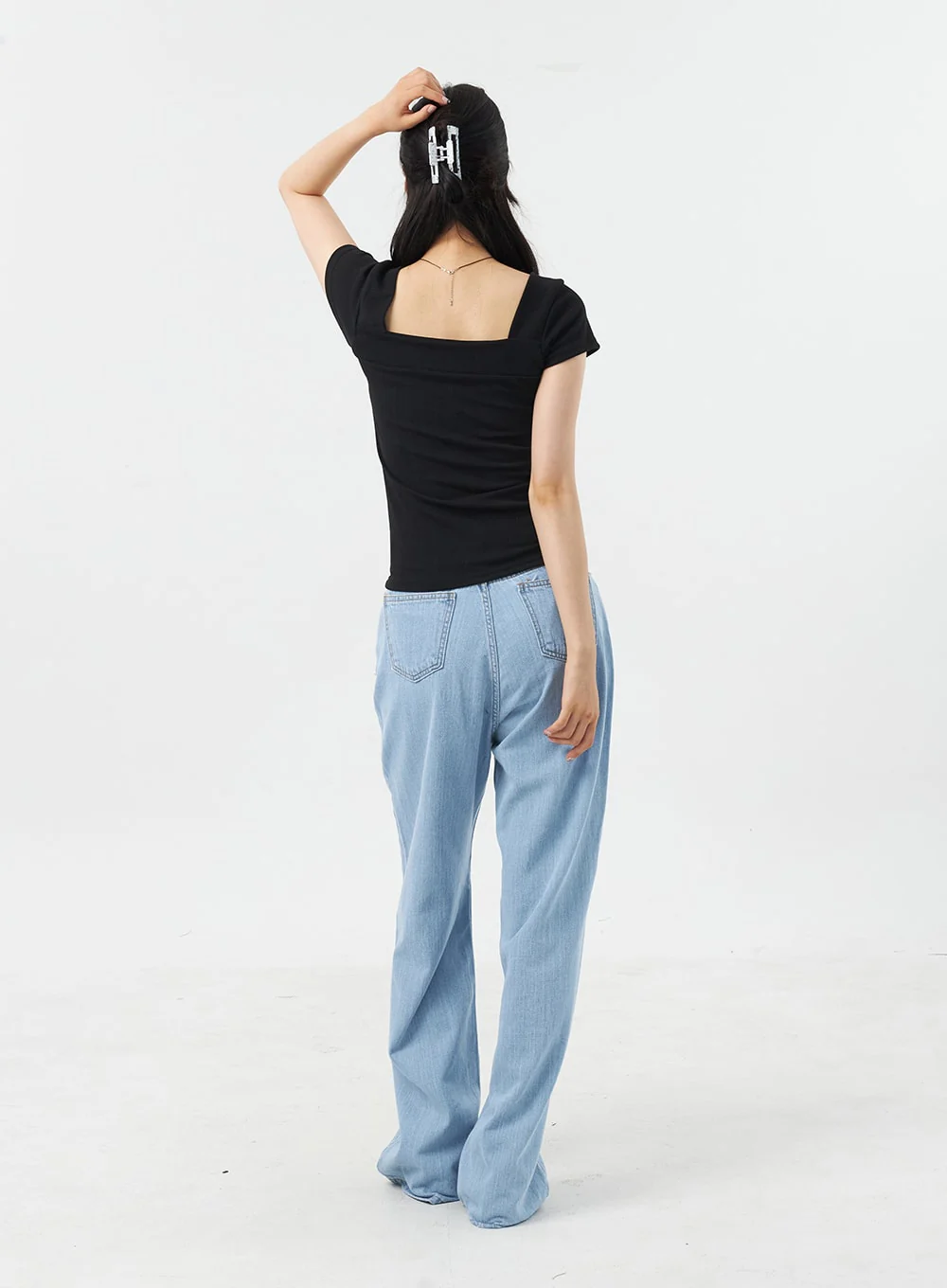 Baggy Light Wash Jeans OU308 - Image 9
