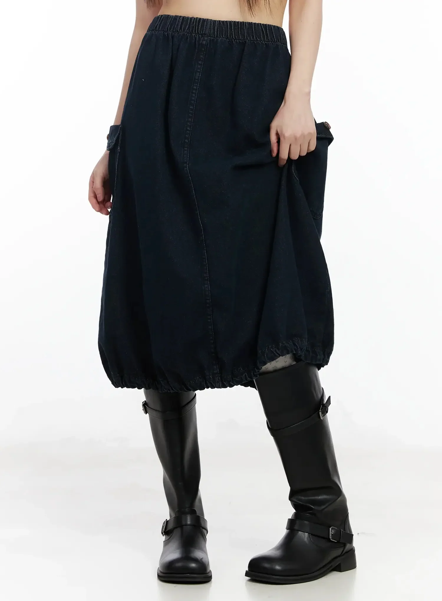 Balloon Denim Skirt IM530 - Image 11