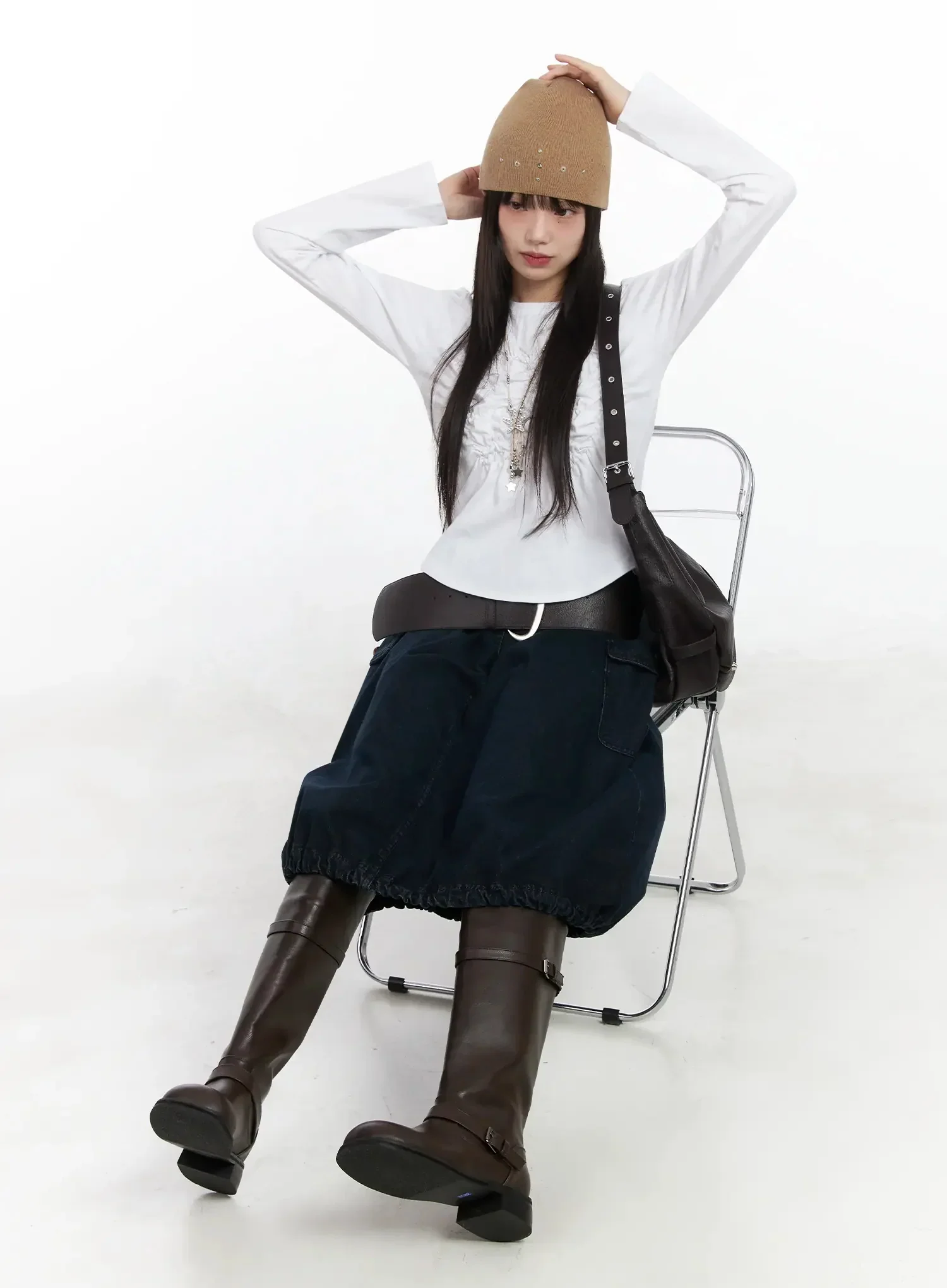 Balloon Denim Skirt IM530 - Image 14