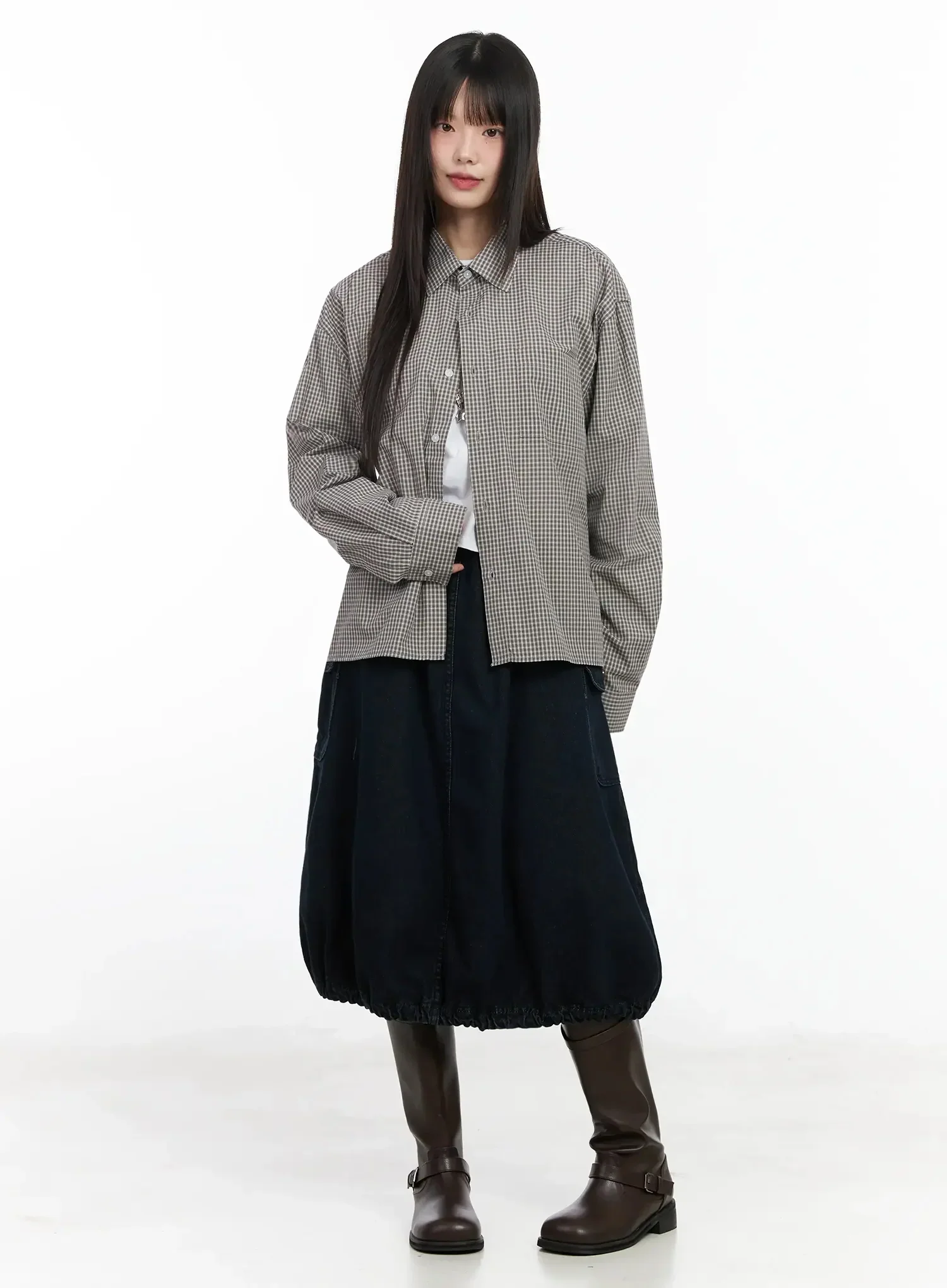 Balloon Denim Skirt IM530 - Image 3