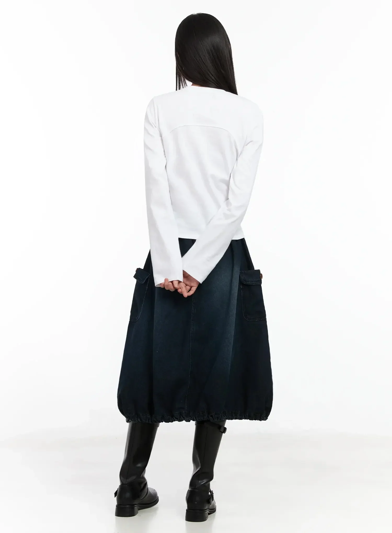 Balloon Denim Skirt IM530 - Image 9